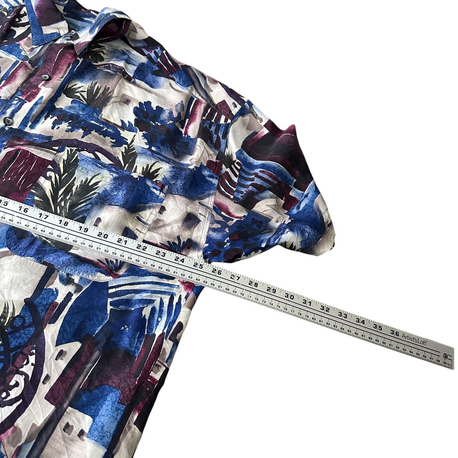Structure Vintage Structure Hawaiian Silk Shirt Men L Multi Abstract Size US L / EU 52-54 / 3 - 7 Thumbnail