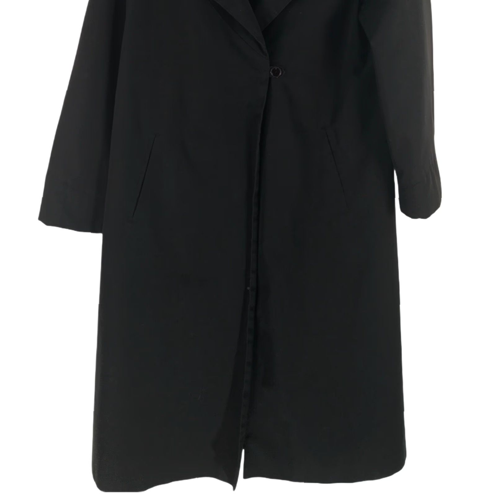 FUZZI Uzzi Women's Trench Coat Solid Black Lightweight Long Size 14 with Pockets Size XL / US 12-14 / IT 48-50 - 6 Thumbnail