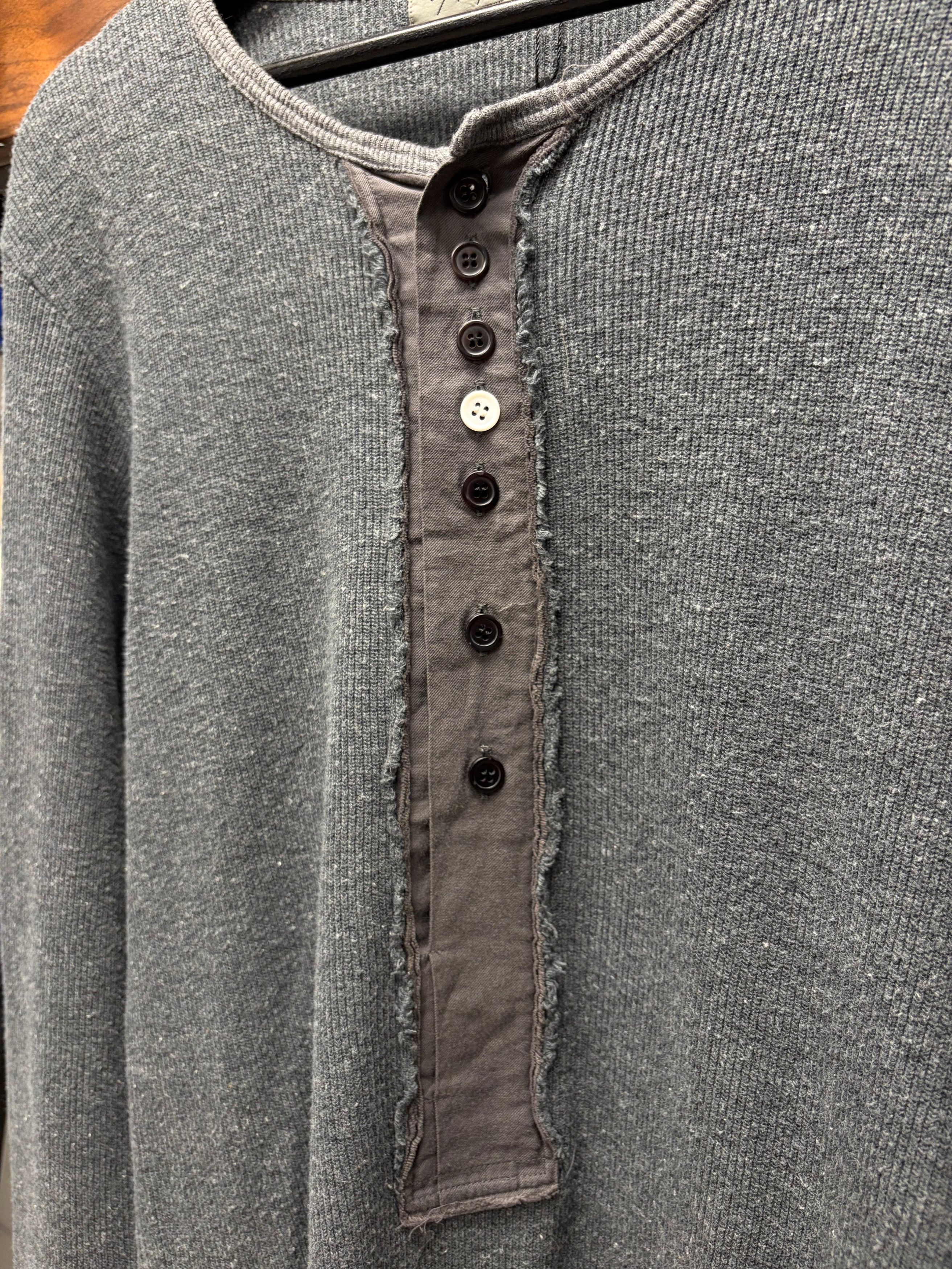 Yohji Yamamoto Yohji Yamamoto Pour Homme Thermal ‘Henley’ Assorted Button Long Sleeve Shirt Size US L / EU 52-54 / 3 - 2 Thumbnail