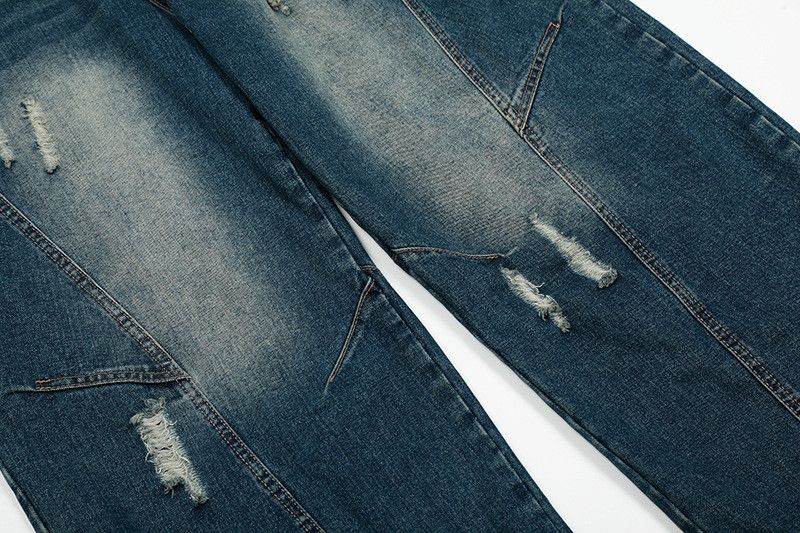 Vintage American-style men's loose straight leg casual ripped jeans Size US 32 / EU 48 - 4 Thumbnail