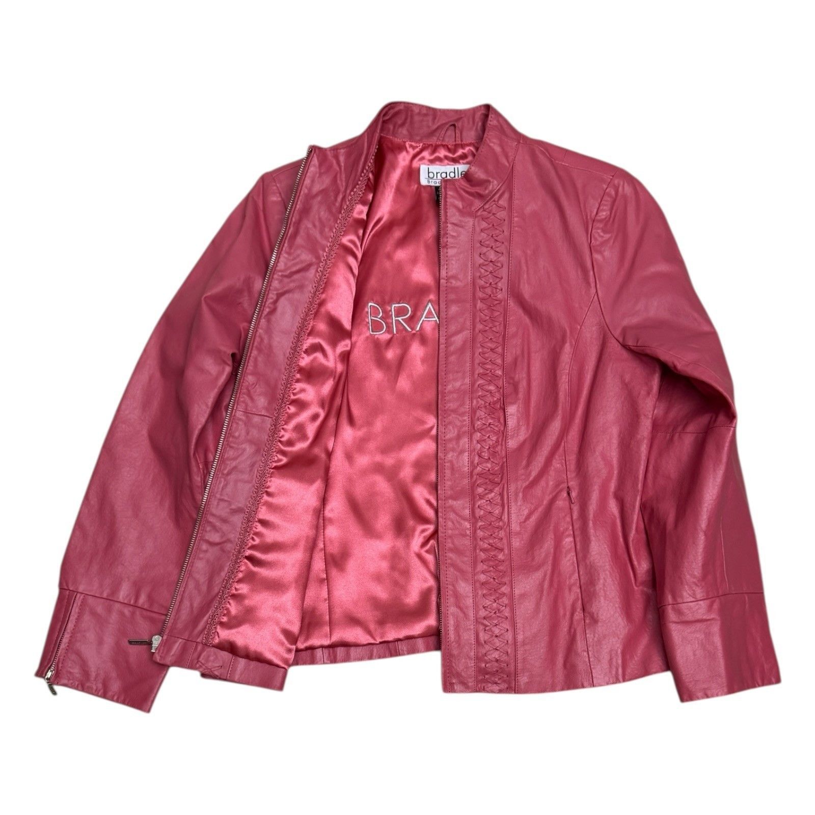 BRADLEY BAYOU Leather Pink Designer Vintage Jacket Medium