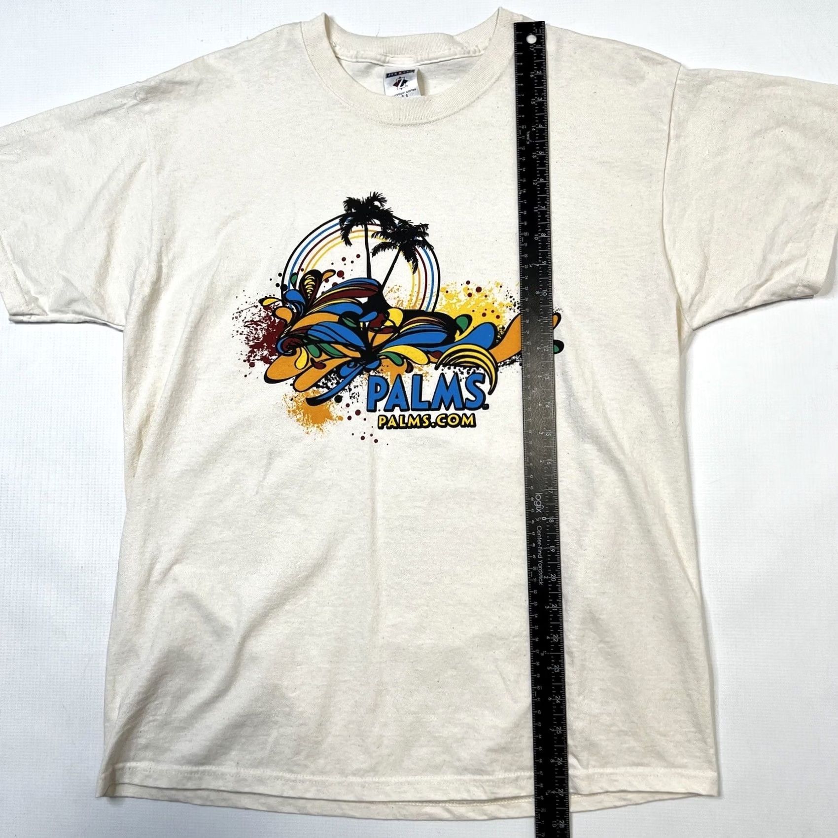 Vintage Palms Vintage Las Vegas T Shirt Cream Short Sleeve Crew Neck Large Men Palms Casino Logo 2000s Size US L / EU 52-54 / 3 - 2 Thumbnail