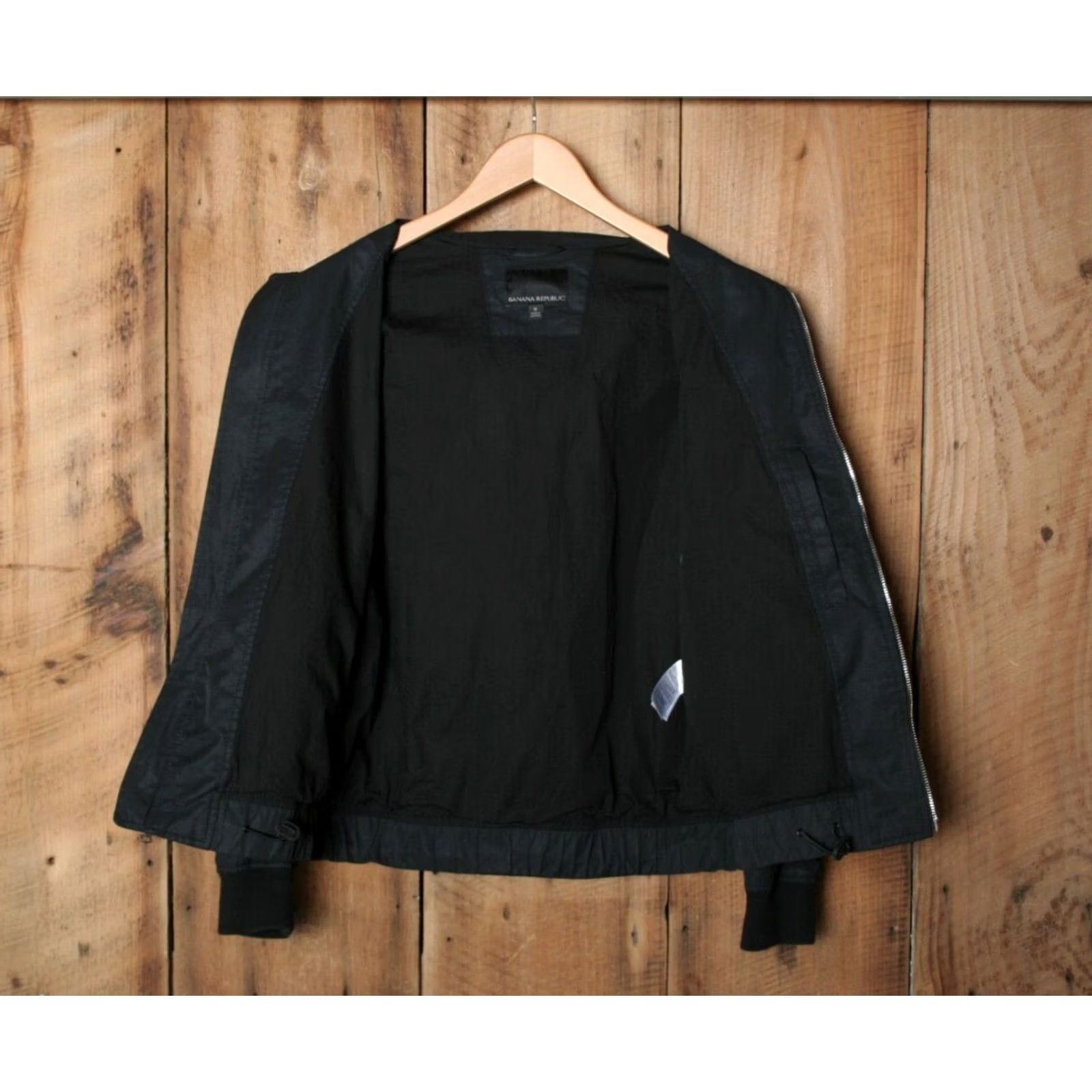 Banana Republic BANANA REPUBLIC Black Bomber Jacket Men's Sz. S Cotton/Nylon Blend Zip Jacket Size US S / EU 44-46 / 1 - 7 Thumbnail