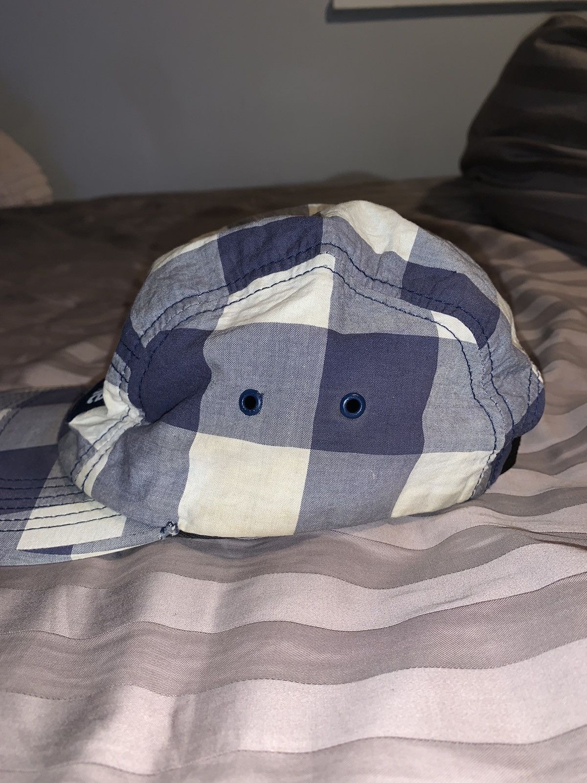 Supreme SS08 Supreme Box Logo Camp Cap Blue Checker Size ONE SIZE - 2 Thumbnail