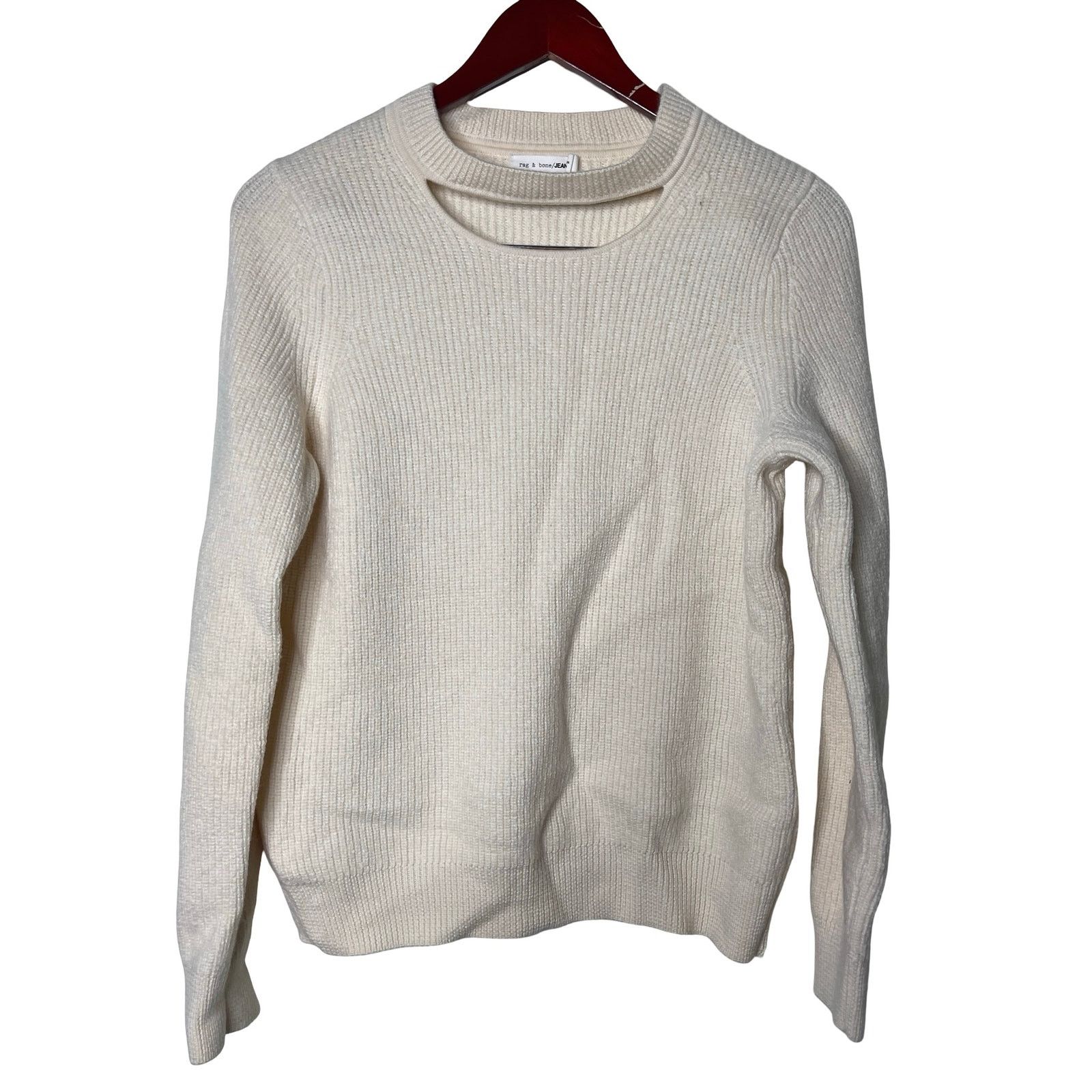 Rag & Bone Rag & Bone JEAN Tori Ivory Cutout Crewneck Sweater Pullover Size M / US 6-8 / IT 42-44 - 3 Thumbnail