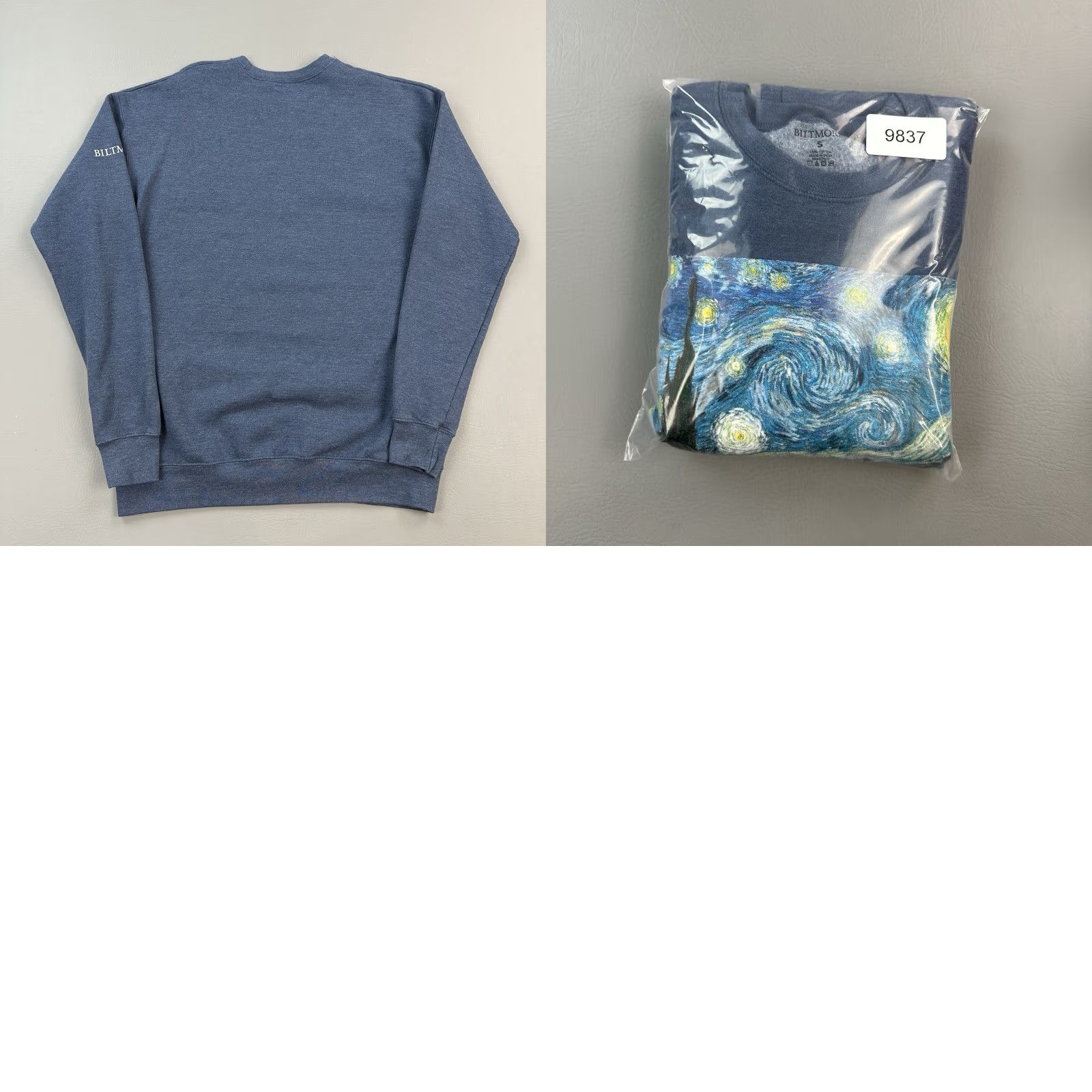 Vintage Biltmore Sweatshirt Mens Small Vincent Van Gogh Alive Starry Night Pullover Size US M / EU 48-50 / 2 - 8 Thumbnail