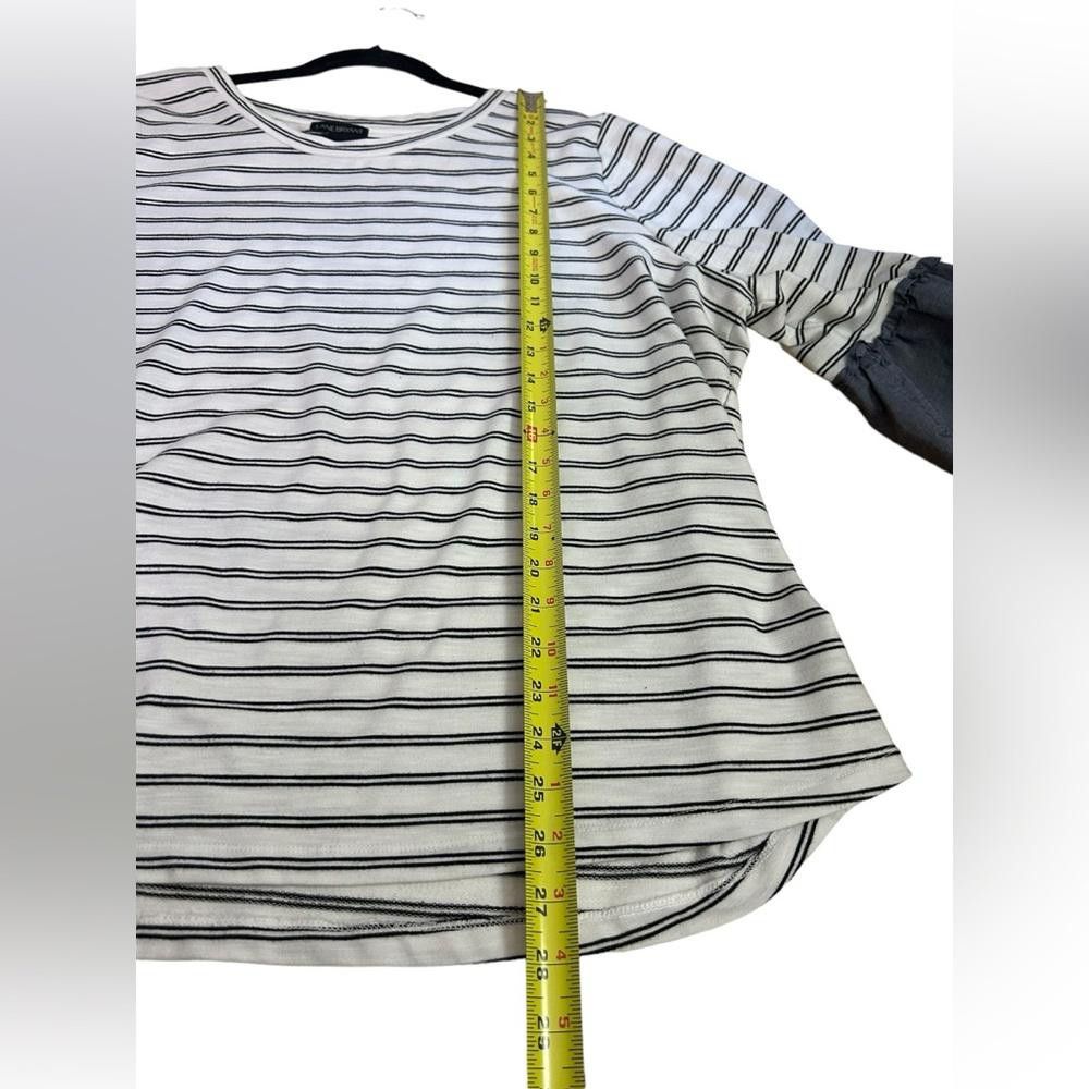 Designer Lane Bryant l Striped Chambray Ruffle Sleeve Top 22/24 3X Size 3XL / US 20-22 - 4 Thumbnail