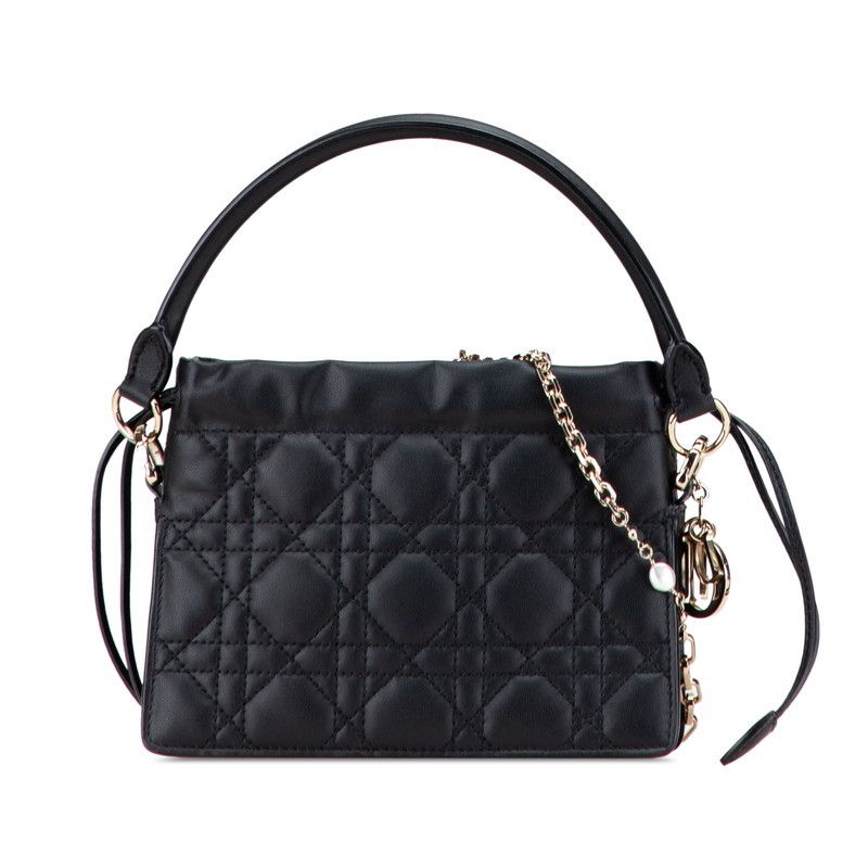 Dior Dior Dior Lady Dior Mini Cannage Lambskin 2way Bag Leather Handbag Size ONE SIZE - 1 Thumbnail