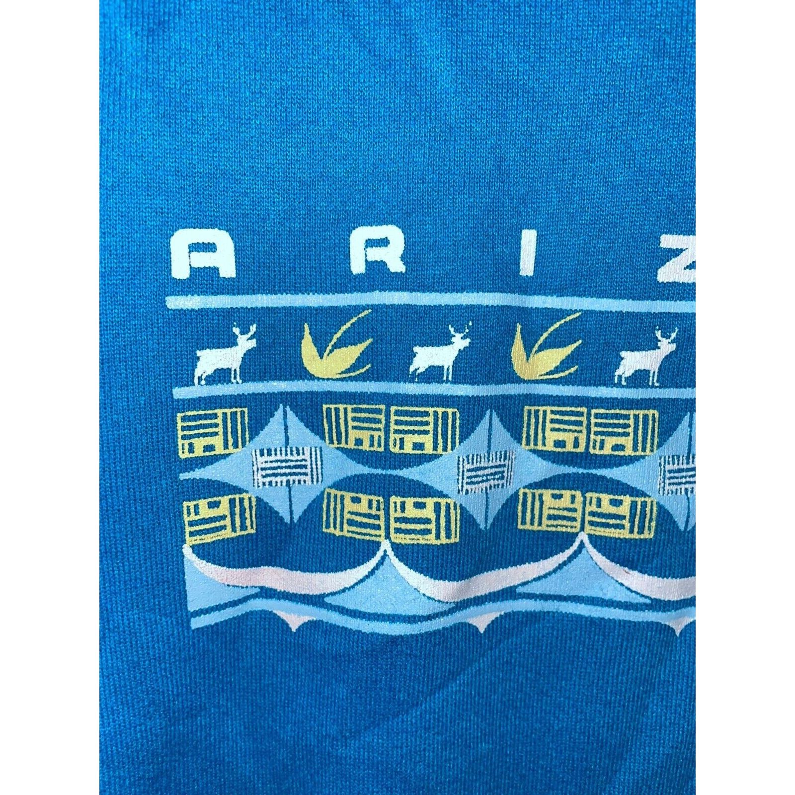 Jerzees Vintage Arizona Crewneck Deer Native Blue Sweatshirt VTG 80s Size US M / EU 48-50 / 2 - 2 Thumbnail