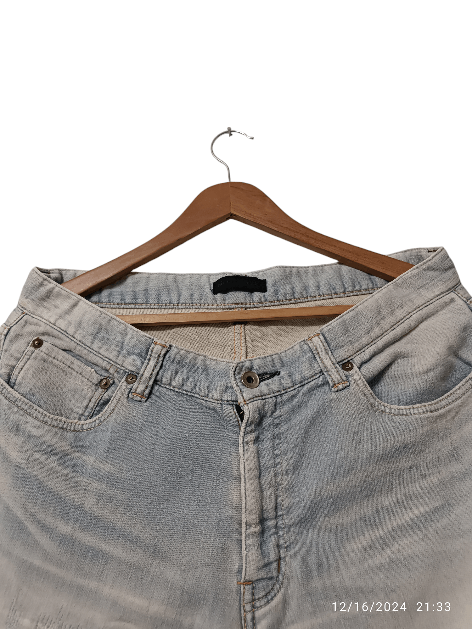 Japanese Brand Junhashimoto slight distressing light wash Size US 36 / EU 52 - 3 Thumbnail