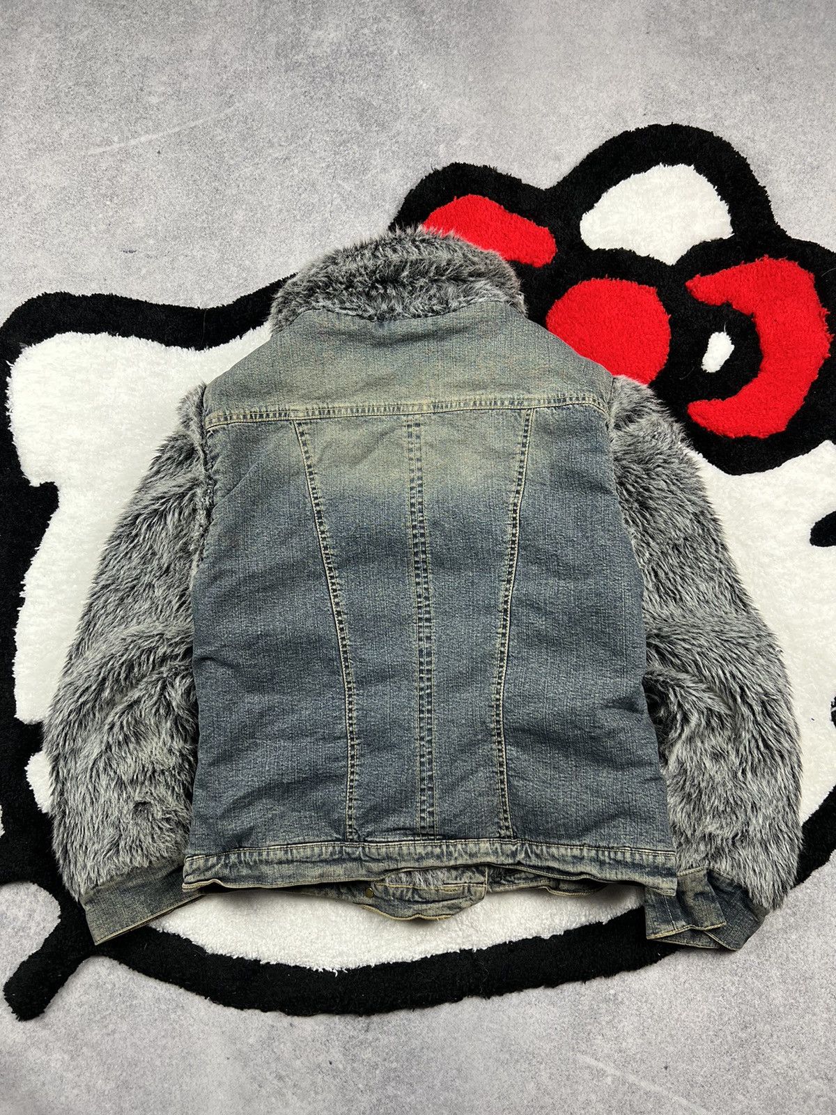 If Six Was Nine Vintage Y2K Faded Faur Fux Alt Fuzzy Rick Owens Style Jacket Size M / US 6-8 / IT 42-44 - 9 Thumbnail