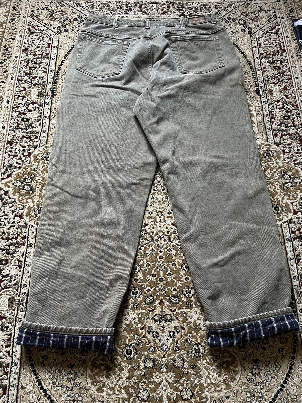 L.L. Bean × Vintage LL Bean Jeans Khaki Plaid Flanel Size US 34 / EU 50 - 4 Thumbnail