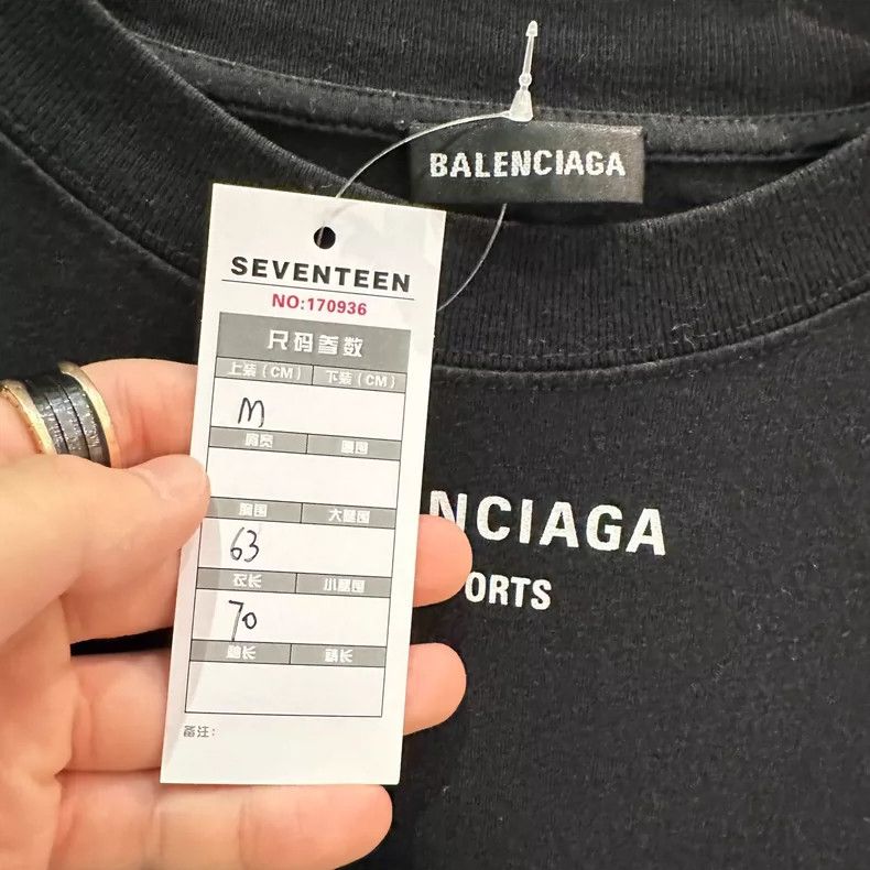 Balenciaga Balenciaga Wheat ear letter black logo short sleeve Size US M / EU 48-50 / 2 - 4 Thumbnail