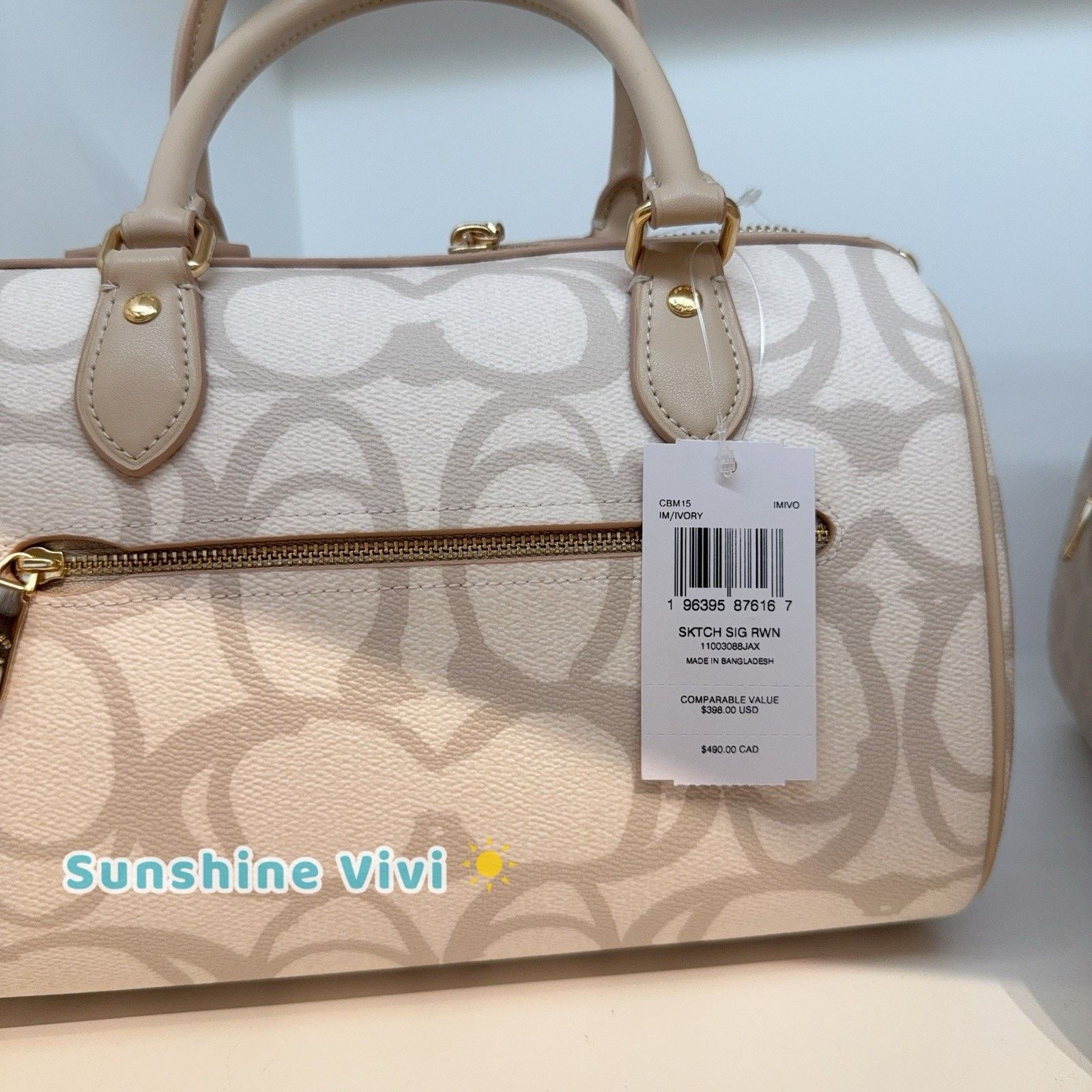Coach NWT Coach Rowan Satchel Crossbody Bag Sketch Ivory CBM15 Size ONE SIZE - 4 Thumbnail