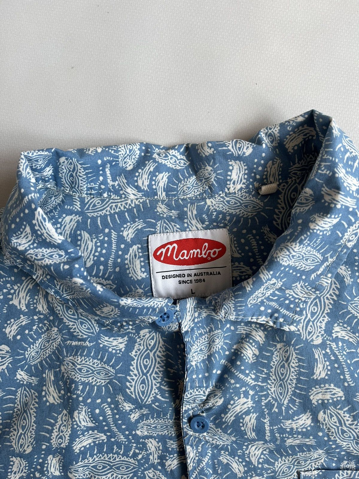 Mambo MAMBO Australia Men Blue Hawaiian Printed Button Up Shirt Size US L / EU 52-54 / 3 - 2 Thumbnail