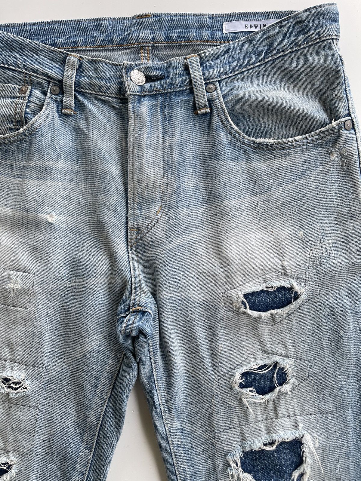 Vintage Vintage Edwin Sashiko Boro Distressed Jeans Size US 32 / EU 48 - 8 Thumbnail