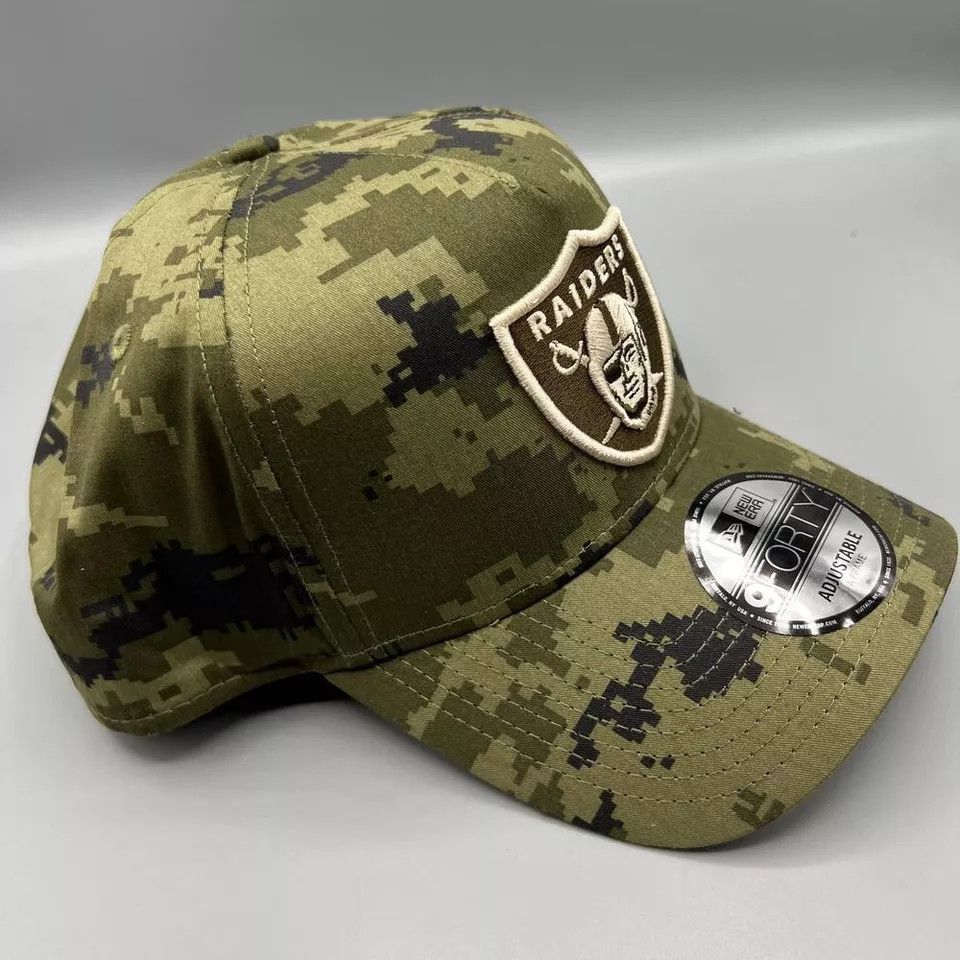 New Era Las Vegas Raiders Hat Men Camo 9Forty New Era Snap Back Cap Size ONE SIZE - 3 Thumbnail