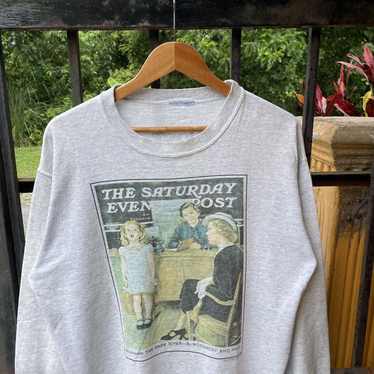 Vintage 🔥Vintage 90s The Saturday Evening Post Magazines Sweatshirts Size US M / EU 48-50 / 2 - 4 Thumbnail
