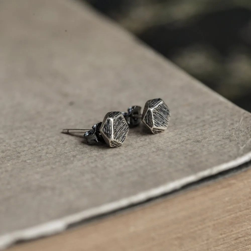 Jewelry Pentagon Geometric Stud Earrings 925 Sterling Ear Charm Gift Size ONE SIZE - 5 Thumbnail