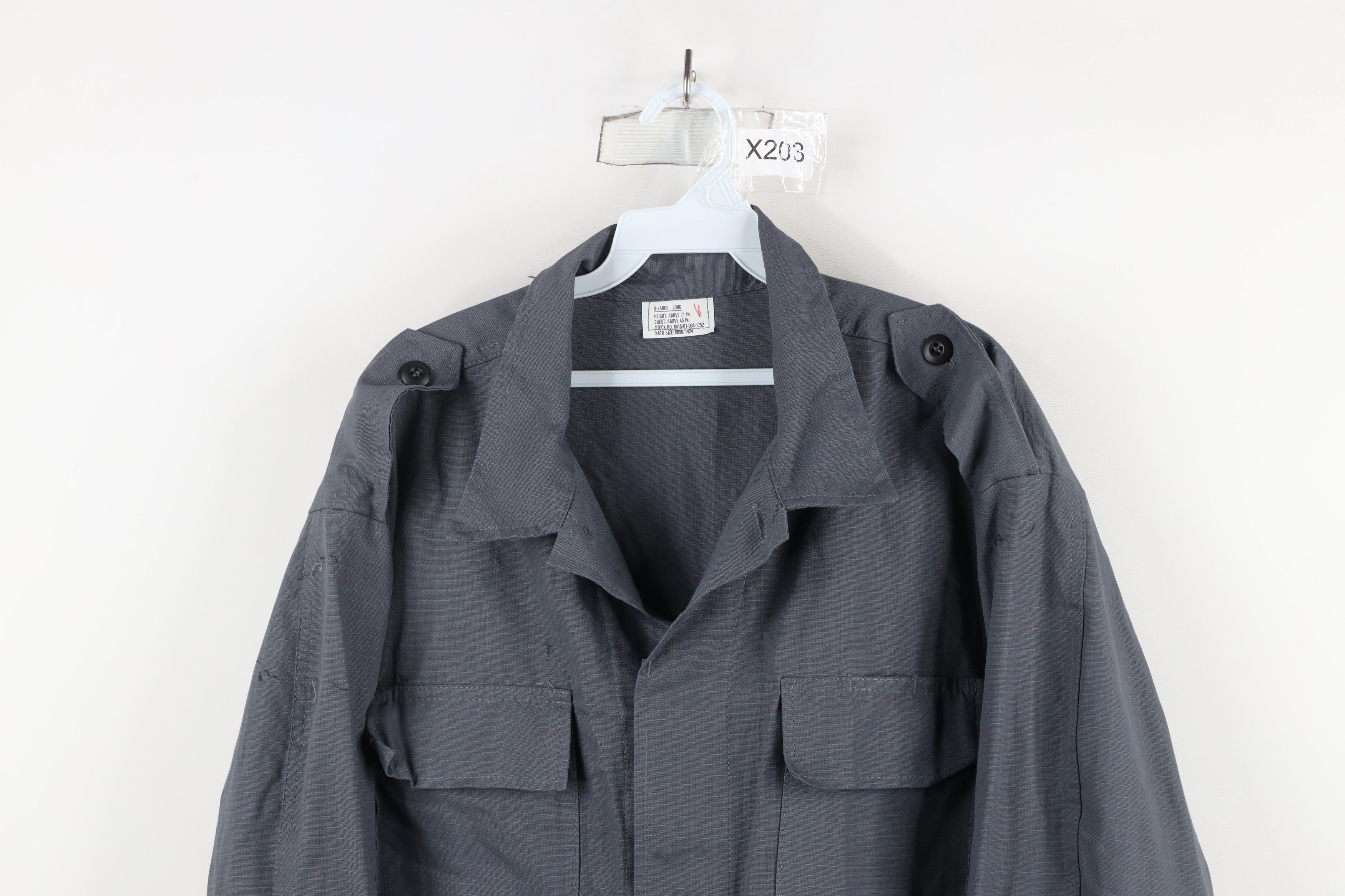 Vintage Vintage 90s Military Ripstop Tactical Button Shirt Gray USA Size US XL / EU 56 / 4 - 2 Thumbnail