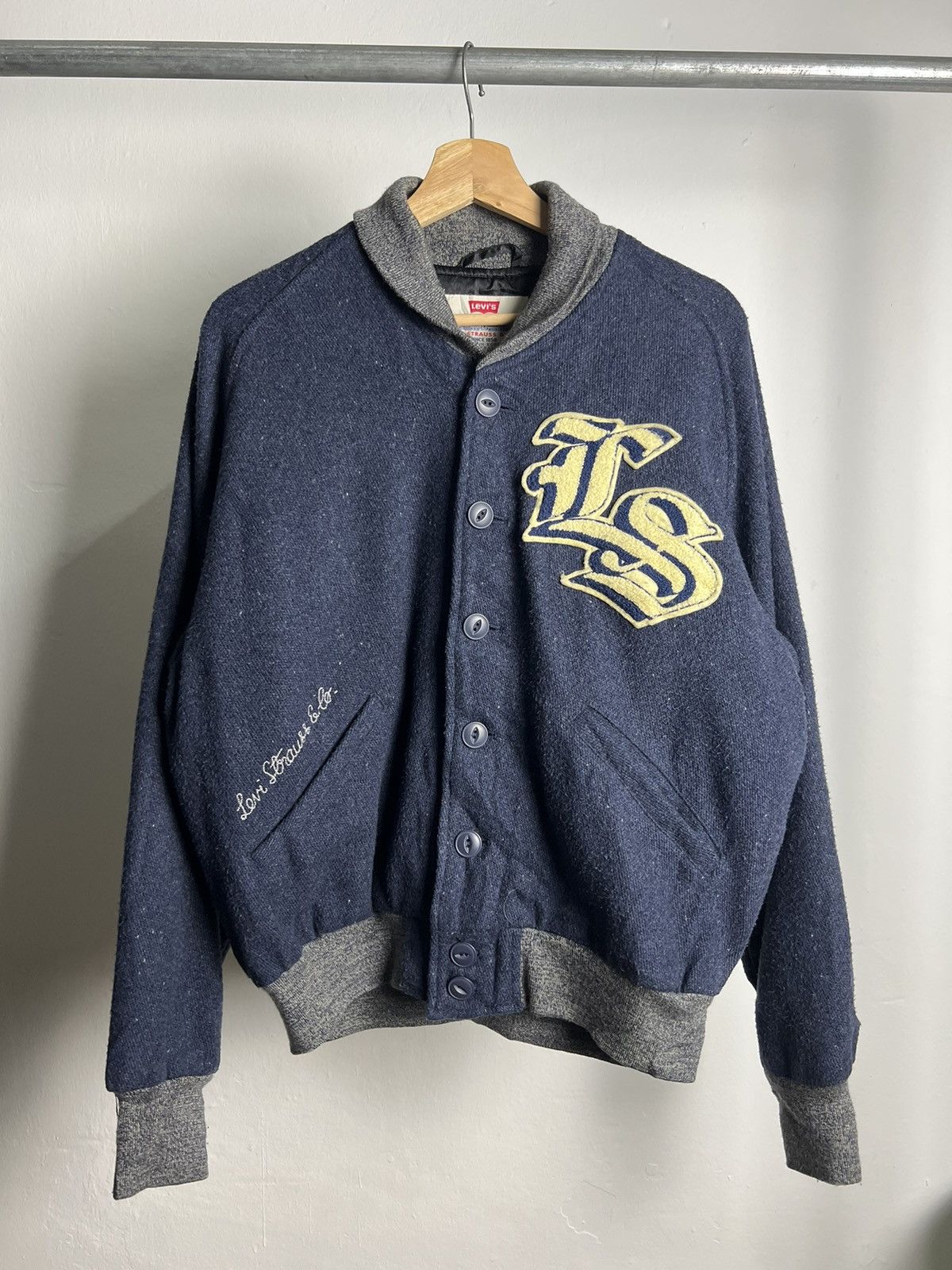 Levi's × Levi's Vintage Clothing × Vintage Vintage 1998 Levi's Chainstitch Varsity Wool Jackets Size US L / EU 52-54 / 3 - 1 Thumbnail