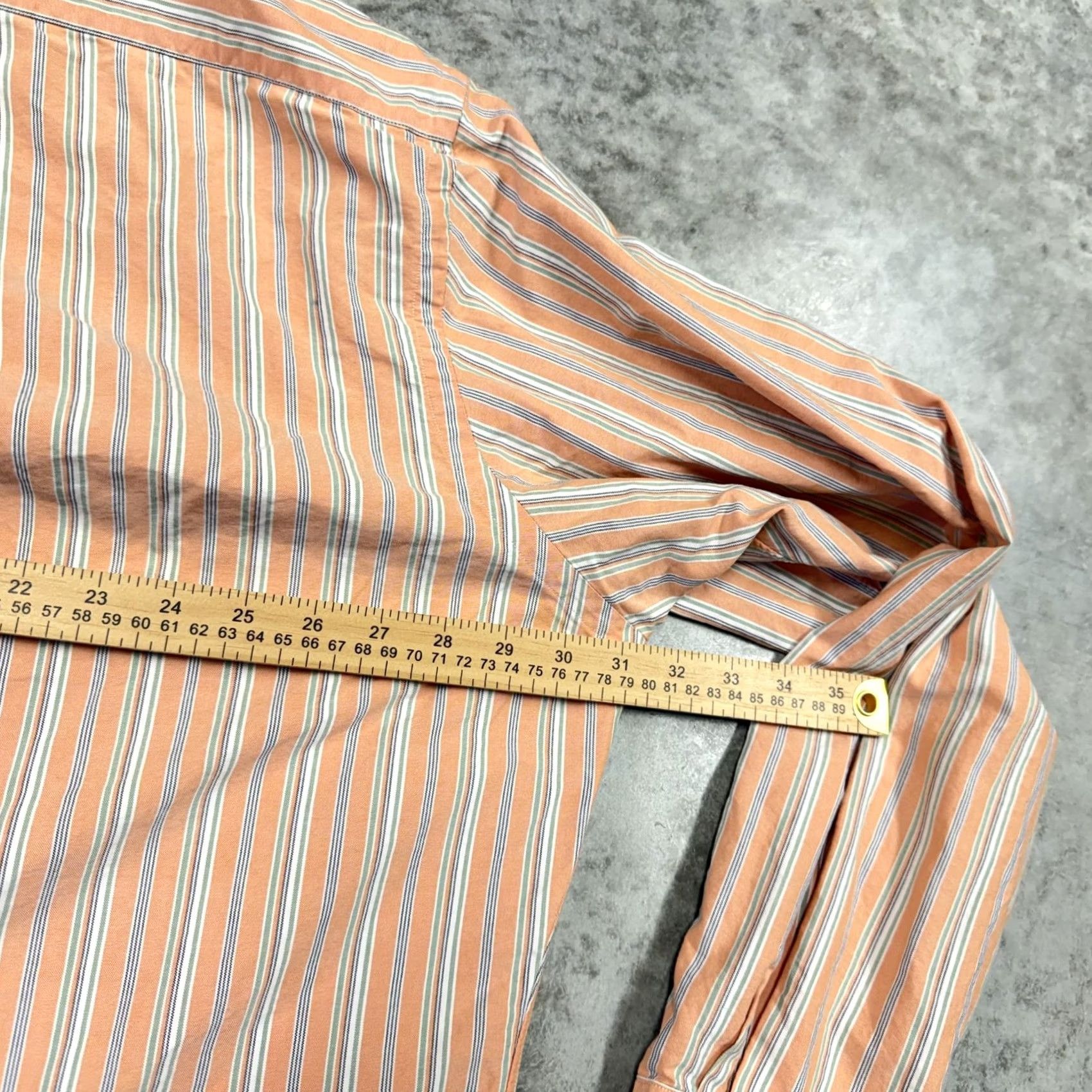 Ralph Lauren Ralph Lauren Shirt Mens 3XLT Orange Striped Button-Down Long Sleeve Pony Logo Size US XXL / EU 58 / 5 - 5 Thumbnail
