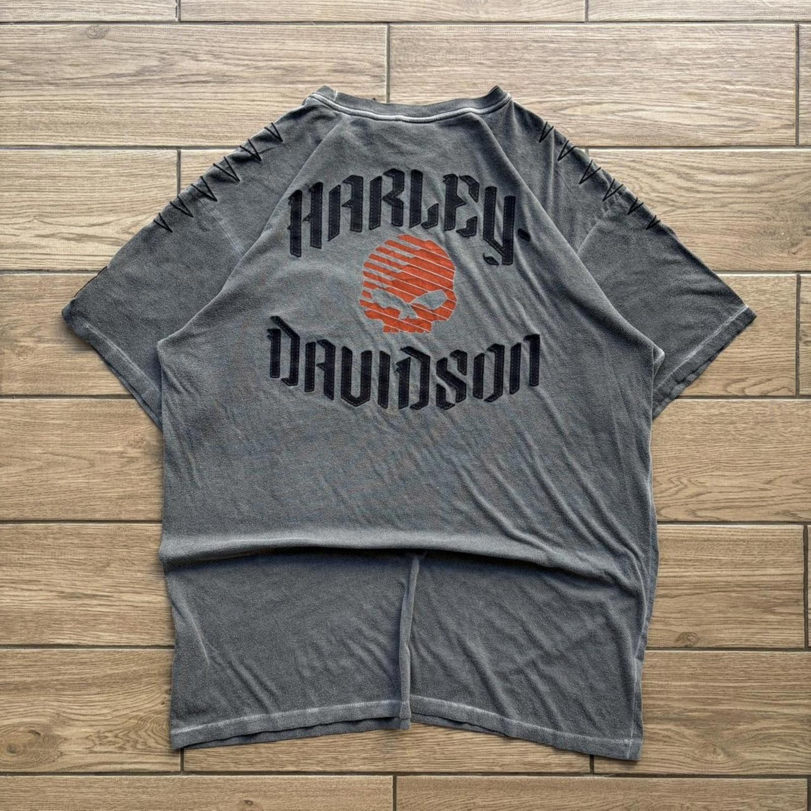 Harley Davidson Y2K Grey Harley Davidson Grunge Skull Biker T-Shirt Size US XL / EU 56 / 4 - 1 Thumbnail