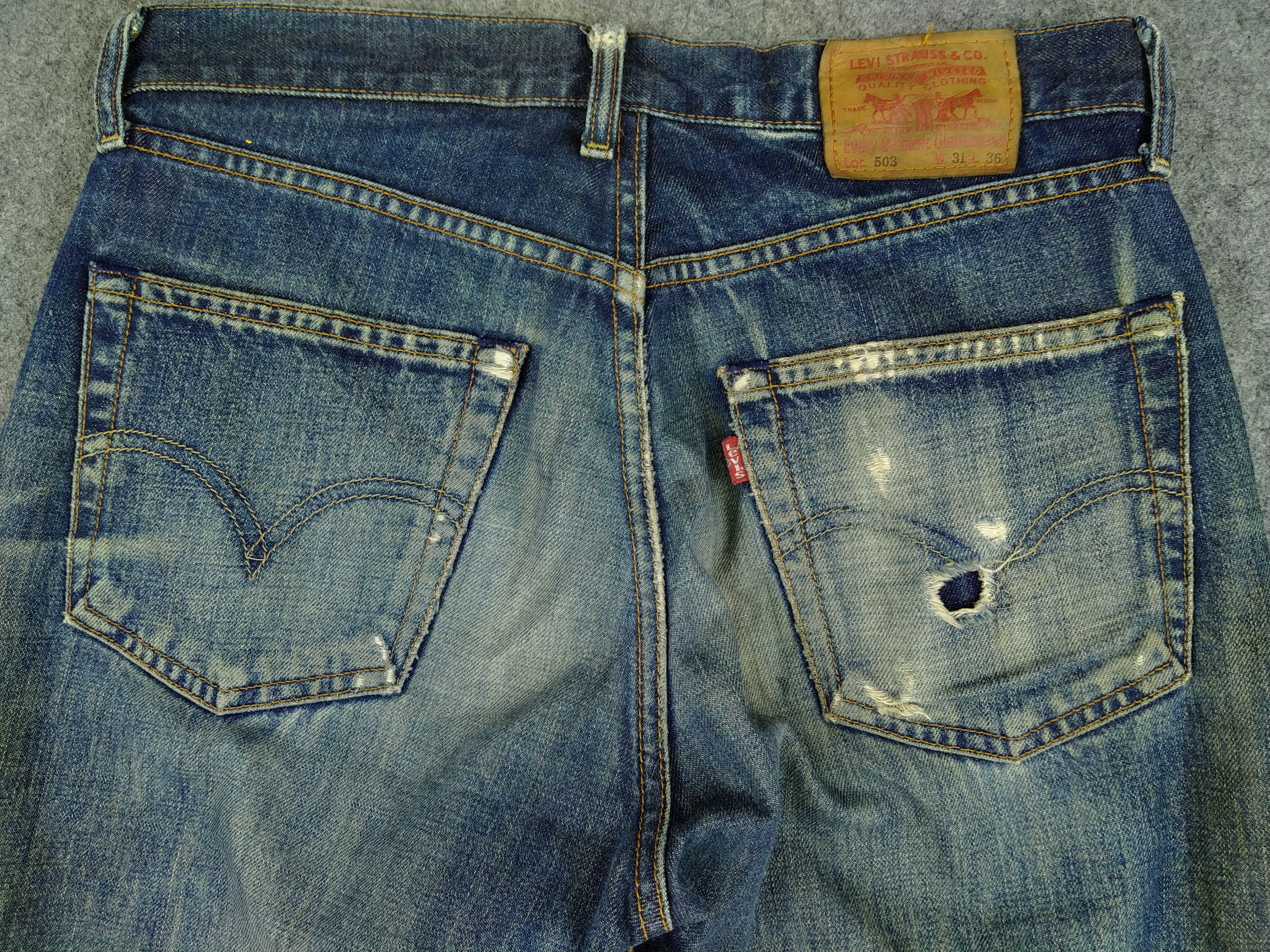 Japanese Brand Dirty Blue Vintage Levi's 503 Jeans 32x34 Denim -JN901 Size US 32 / EU 48 - 4 Thumbnail
