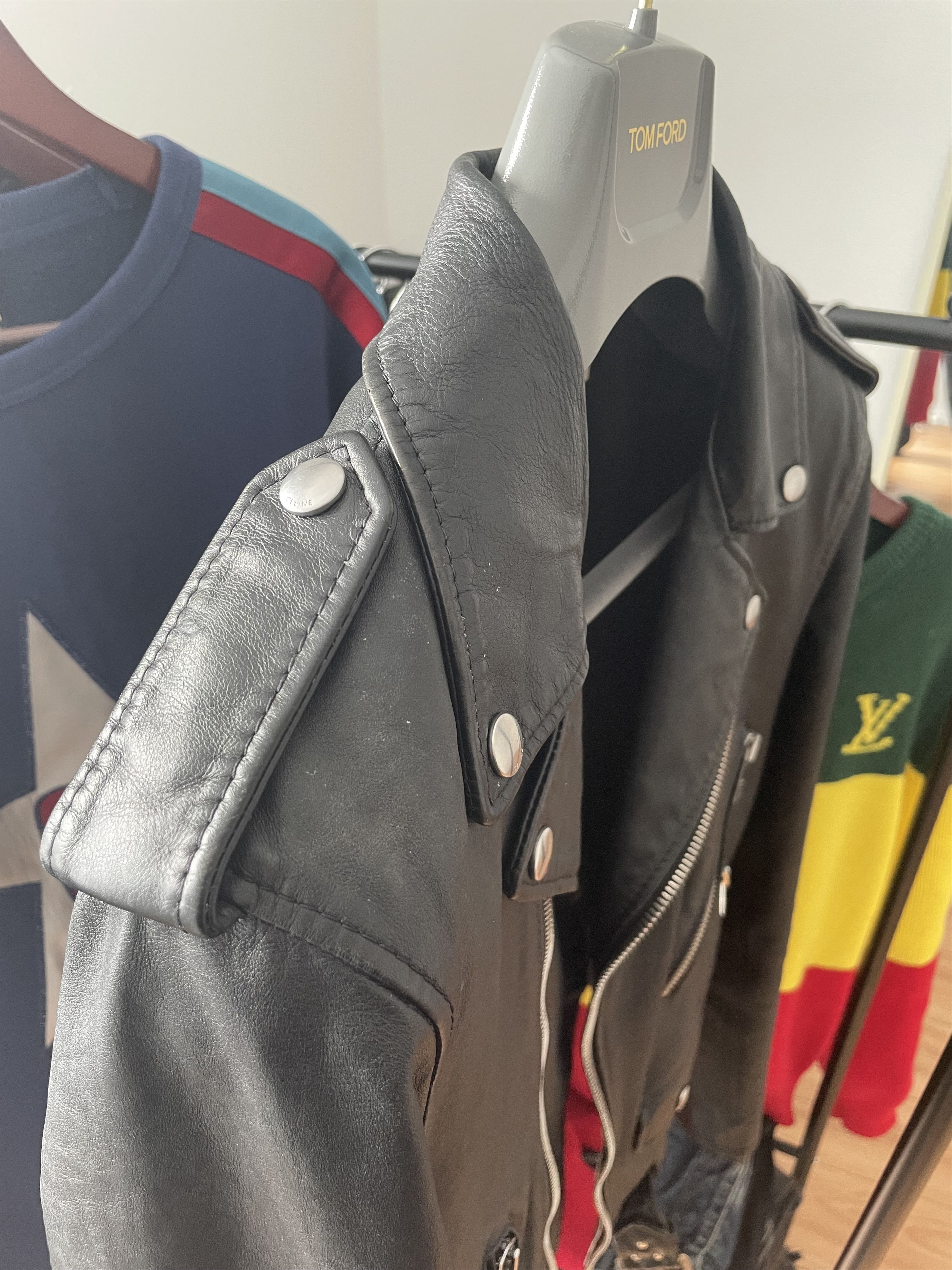 Celine × Hedi Slimane Celine X Hedi slimane Leather biker jacket Size US M / EU 48-50 / 2 - 18 Thumbnail
