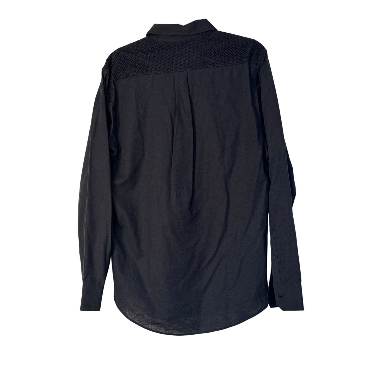 La Perla La Perla Men's Navy Blue Linen Shirt with Mesh Details Size US M / EU 48-50 / 2 - 2 Thumbnail