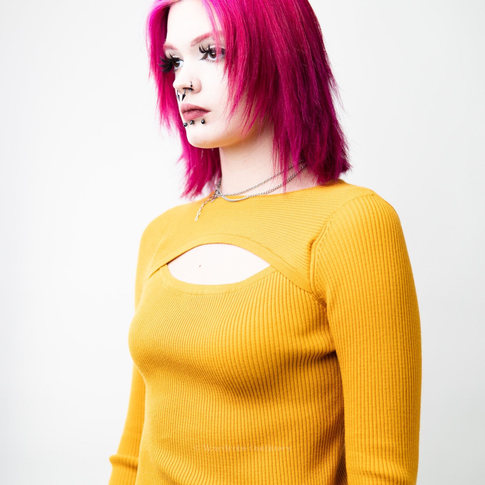 Urban Outfitters Fall Yellow Ribbed Long Sleeve Smocked Crewneck Sweater - L Size L / US 10 / IT 46 - 3 Thumbnail