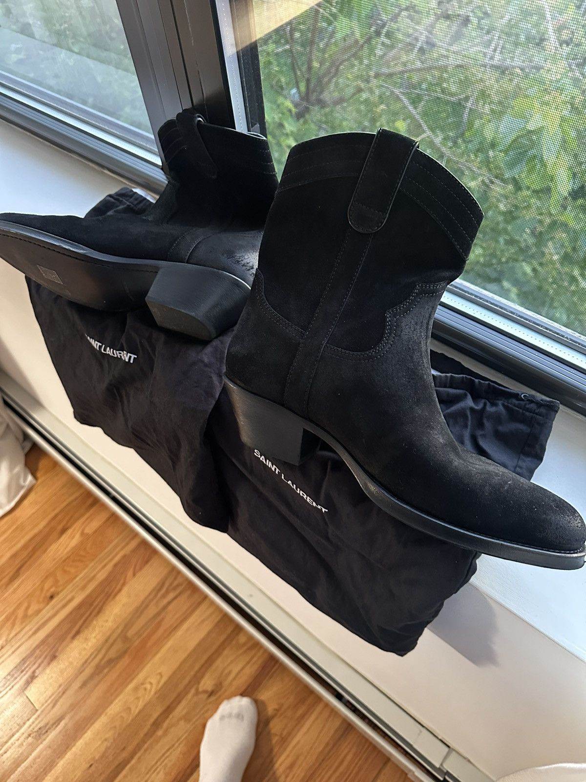 Saint Laurent Paris YSL SUEDE MENS BOOTS Size US 12.5 / EU 45-46 - 4 Thumbnail