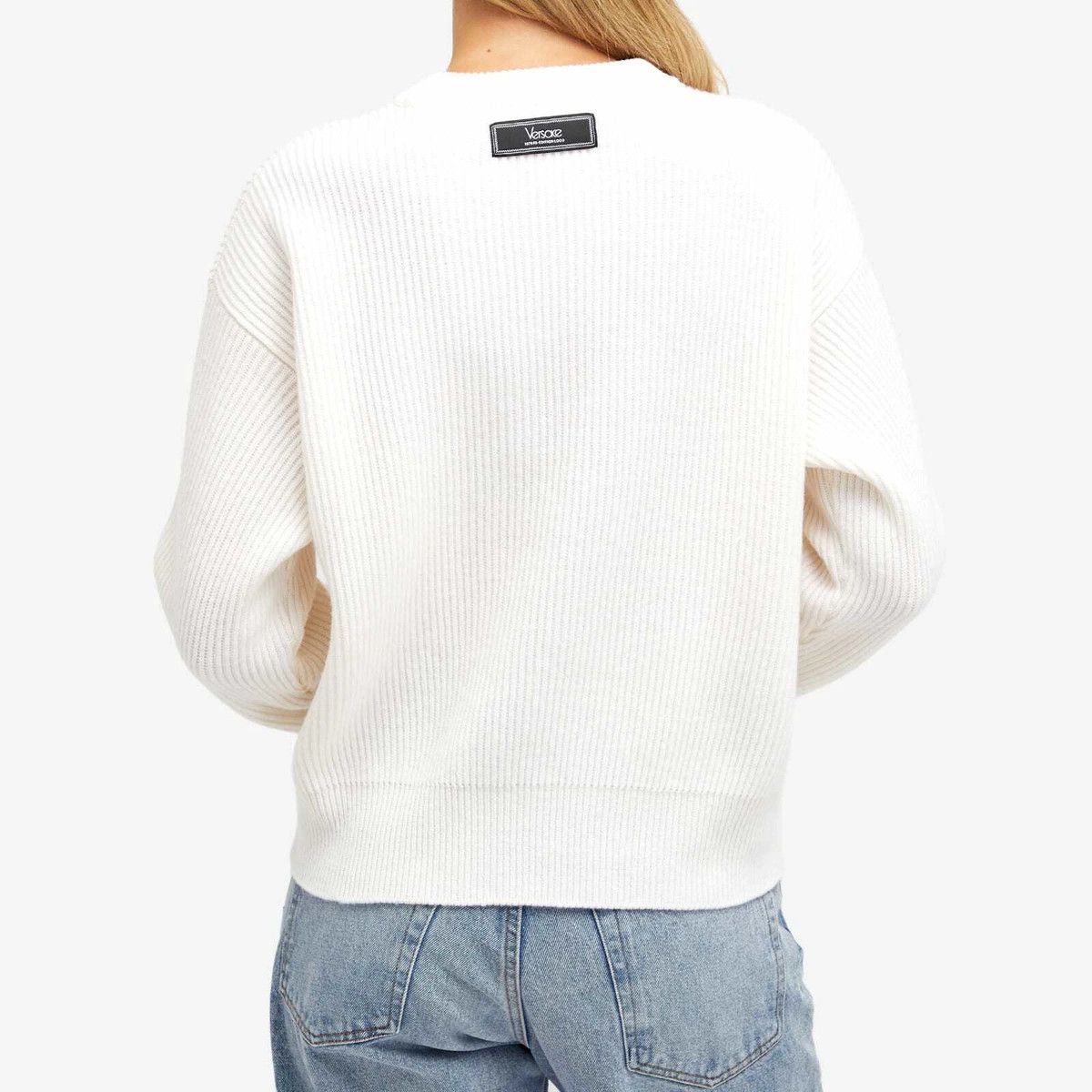 Versace o1y0226 Logo Crewneck Sweater in Cream Size XS / US 0-2 / IT 36-38 - 3 Thumbnail