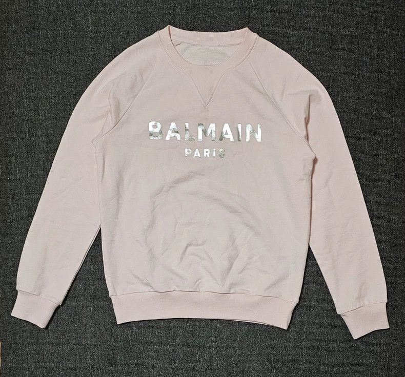 Balmain balmain pink sweatshirt with logo-dmc Size US M / EU 48-50 / 2 - 1 Thumbnail