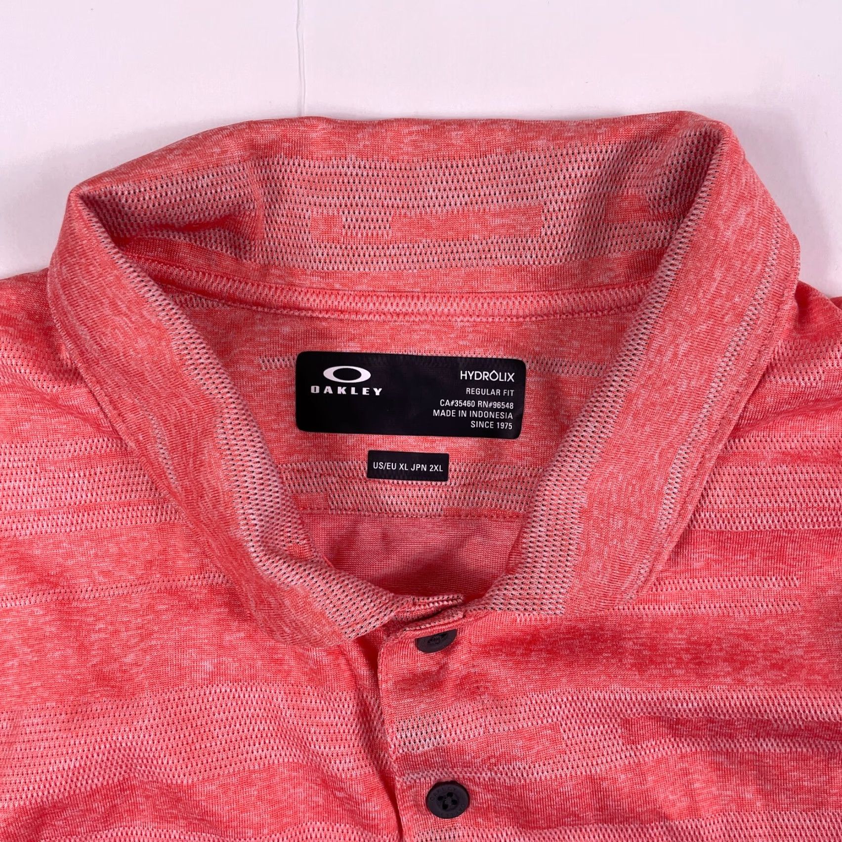 Oakley Oakley Polo Shirt Mens XL Orange Hydrolix Short Sleeve Golf Slit Breathable Moisture Wicking Logo Polo Shirt Sports Mens Size US XL / EU 56 / 4 - 7 Thumbnail