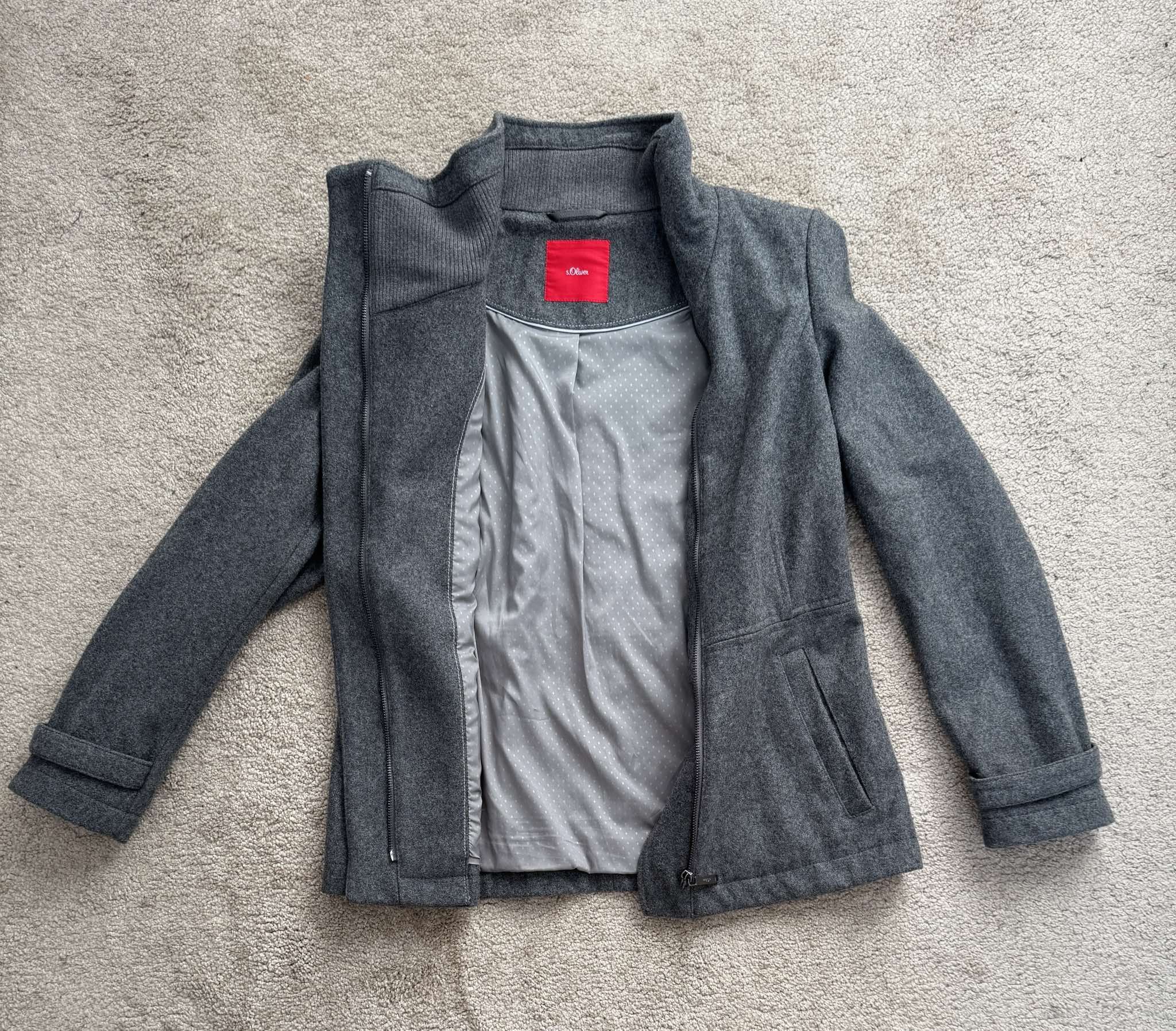 s.Oliver Women's Jacket Coat S Warm Gray Double Breasted Wool Size S / US 4 / IT 40 - 3 Thumbnail