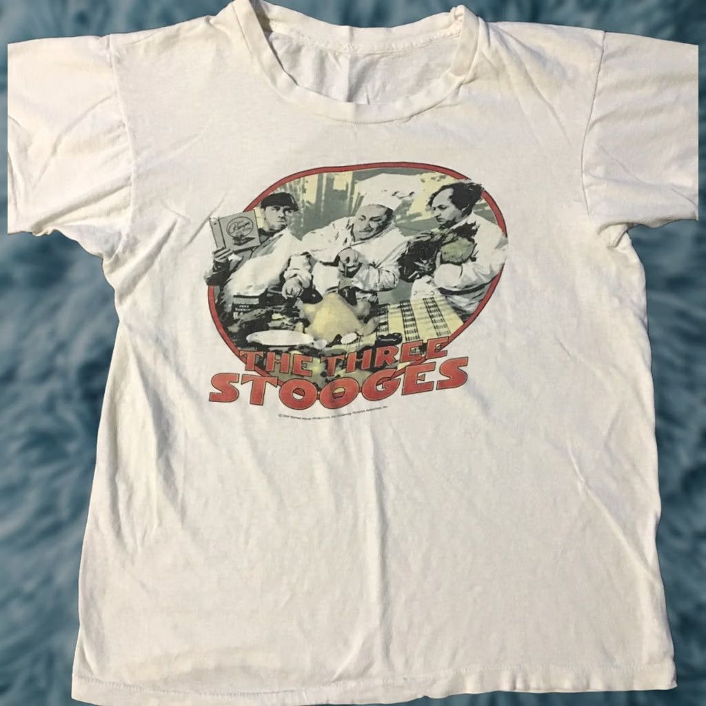 Vintage VINTAGE The Three Stooges Promo Shirt S White Short Sleeve T-Shirt Mens Funny TV Show Movie Comedy Columbia Pictures Size US S / EU 44-46 / 1 - 1 Thumbnail