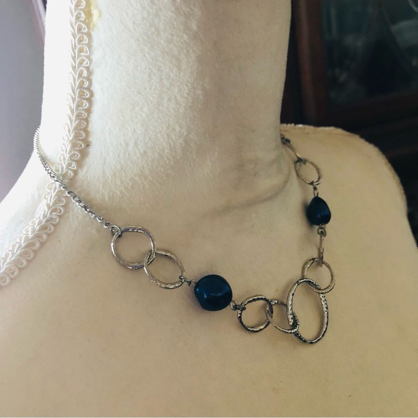 Jewelry Peacock blue simulated pearl necklace and earring set Size ONE SIZE - 6 Thumbnail