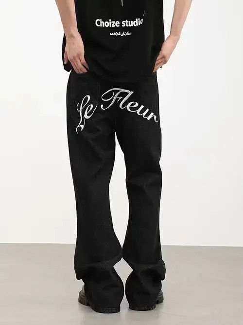 Designer × Japanese Brand × Vintage faded graphics flared y2k hiphop pants Size US 30 / EU 46 - 1 Thumbnail