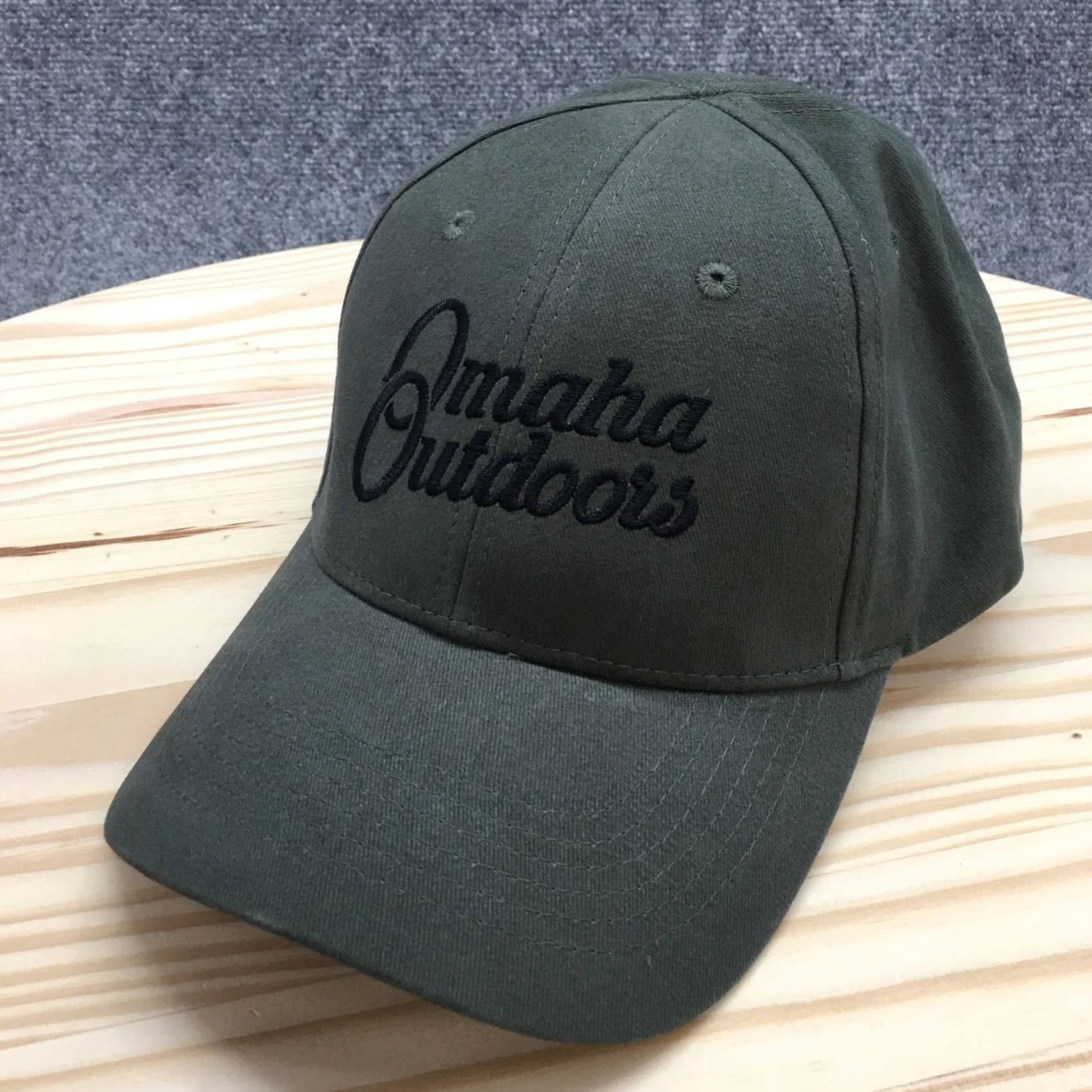 Vintage Mountain Lake Omaha Outdoors Baseball Cap Mens Green One Size Embroidered Logo Size ONE SIZE - 2 Thumbnail