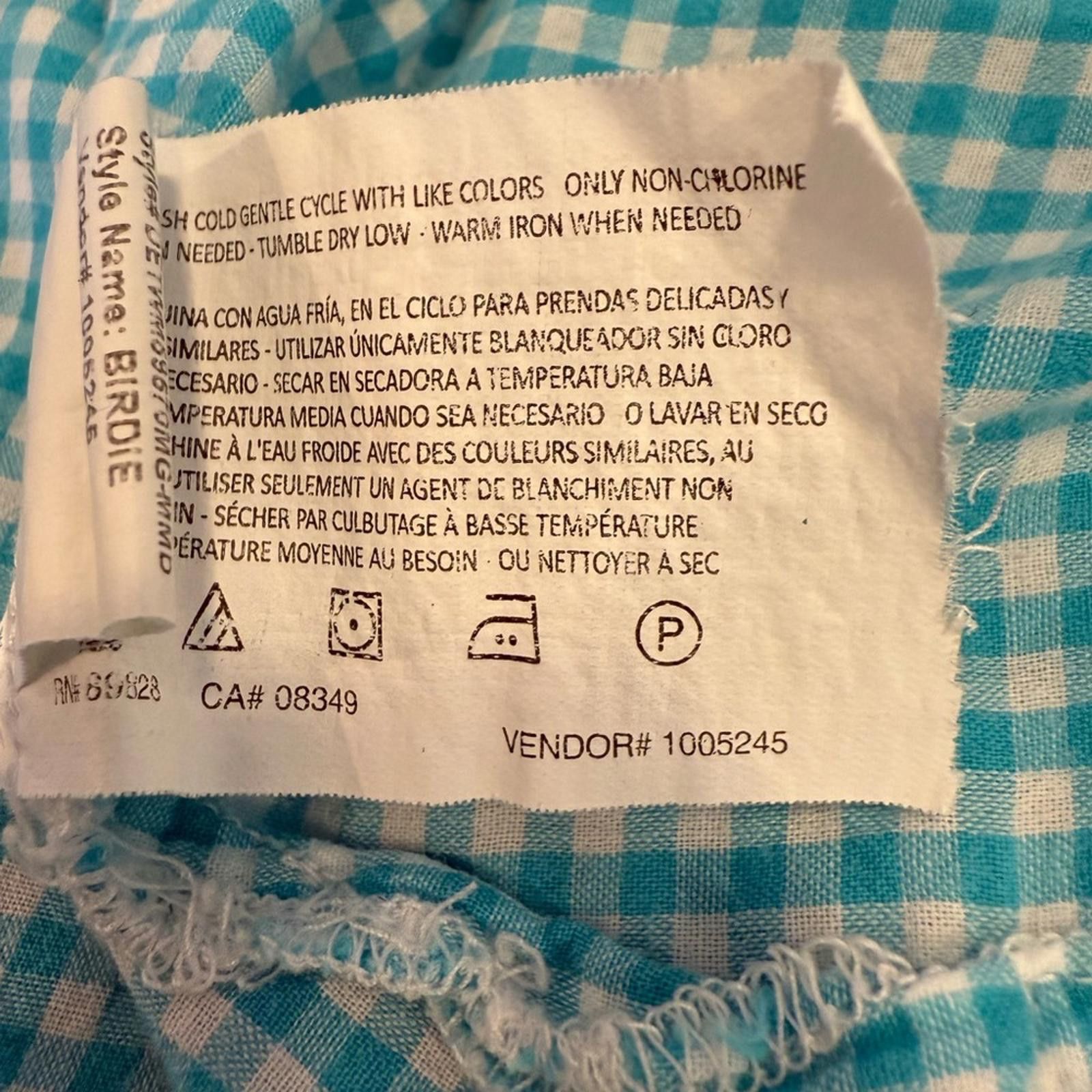 Erima Ericka teal white plaid ruffled button up long sleeve SZ LG Size L / US 10 / IT 46 - 10 Thumbnail