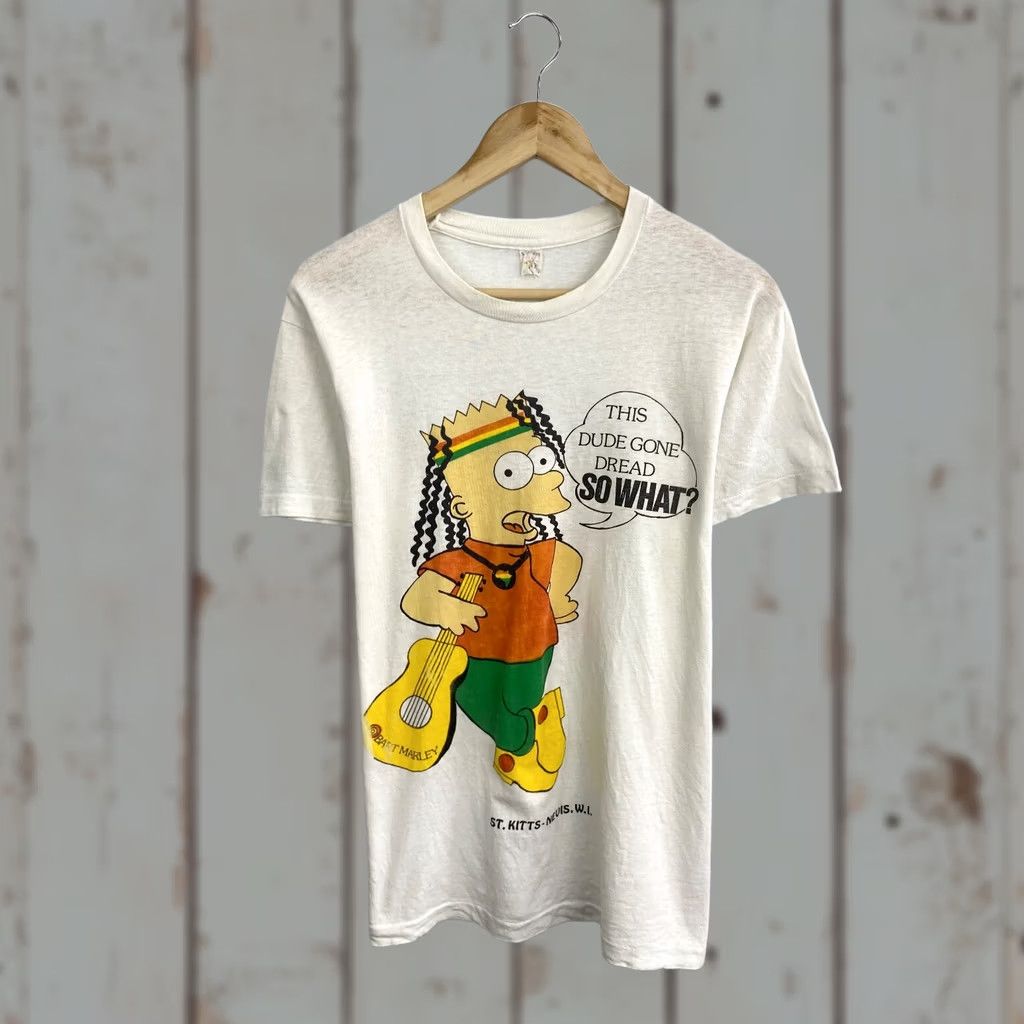 Fruit Of The Loom Vintage Bart Marley The Simpsons T-Shirt S White Mens 80s 90s Art Lisa Groening Signatures Shirts Size US S / EU 44-46 / 1 - 1 Thumbnail