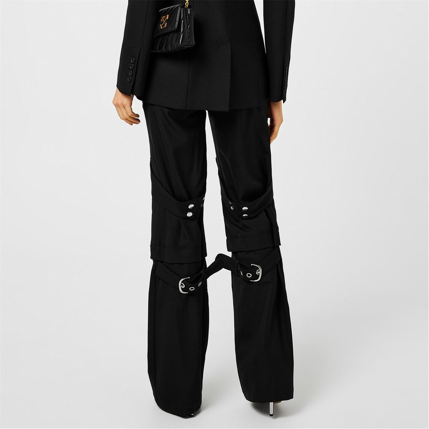 Off-White o1g2r1mq1224 Belted Cargo Trousers in Black Size 25" / US 0 / IT 36 - 4 Thumbnail
