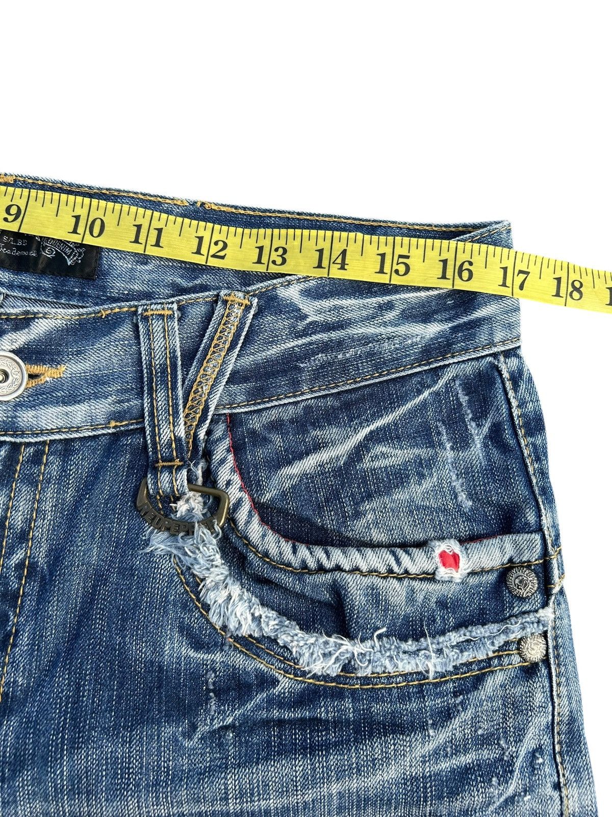 Kapital RED PEPPER JAPAN HIPPIES SMILE DISTRESSED DENIM JEANS Size US 34 / EU 50 - 20 Thumbnail