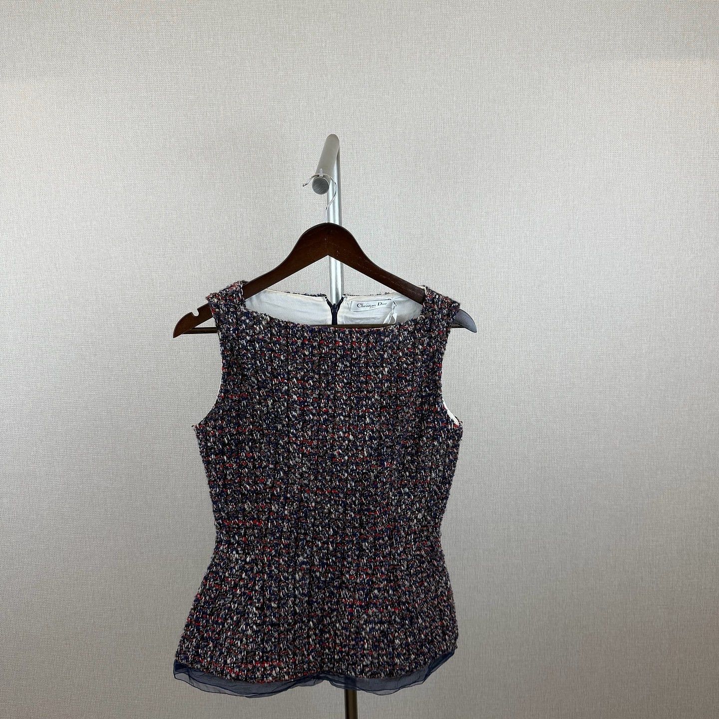 Dior Christian Dior Tweed Sleeveless Tank Top Size 38 Size S / US 4 / IT 40 - 1 Thumbnail