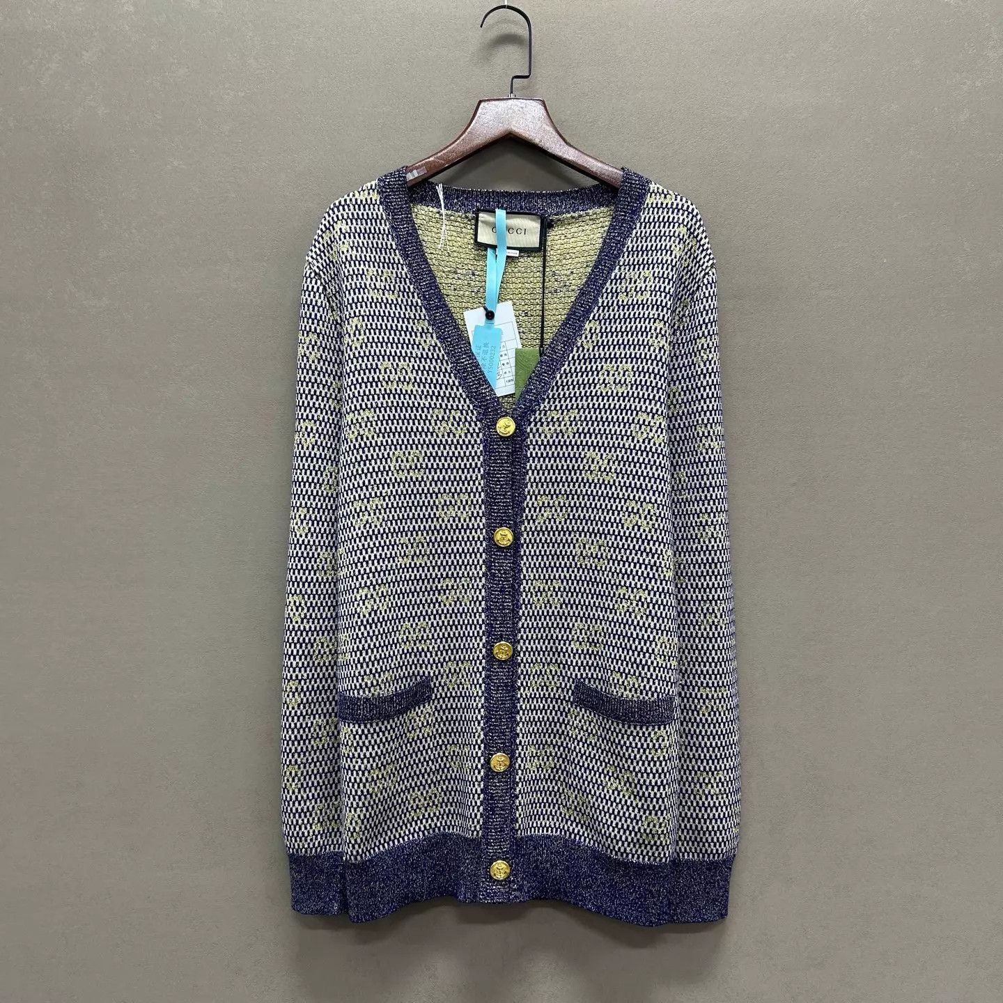 Gucci Gucci Gold Thread All-Over Print Knit Cardigan XS Size US XS / EU 42 / 0 - 1 Thumbnail