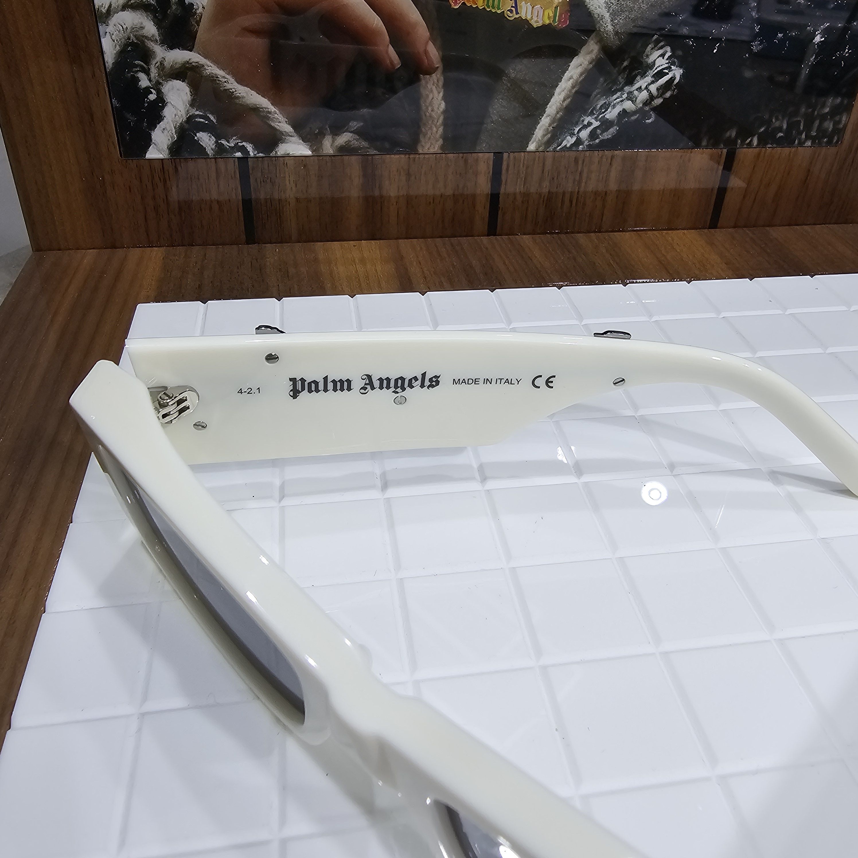 Palm Angels PALM ANGELS PERI007S22PLA0010172 Sunglasses WHITE Size ONE SIZE - 4 Thumbnail