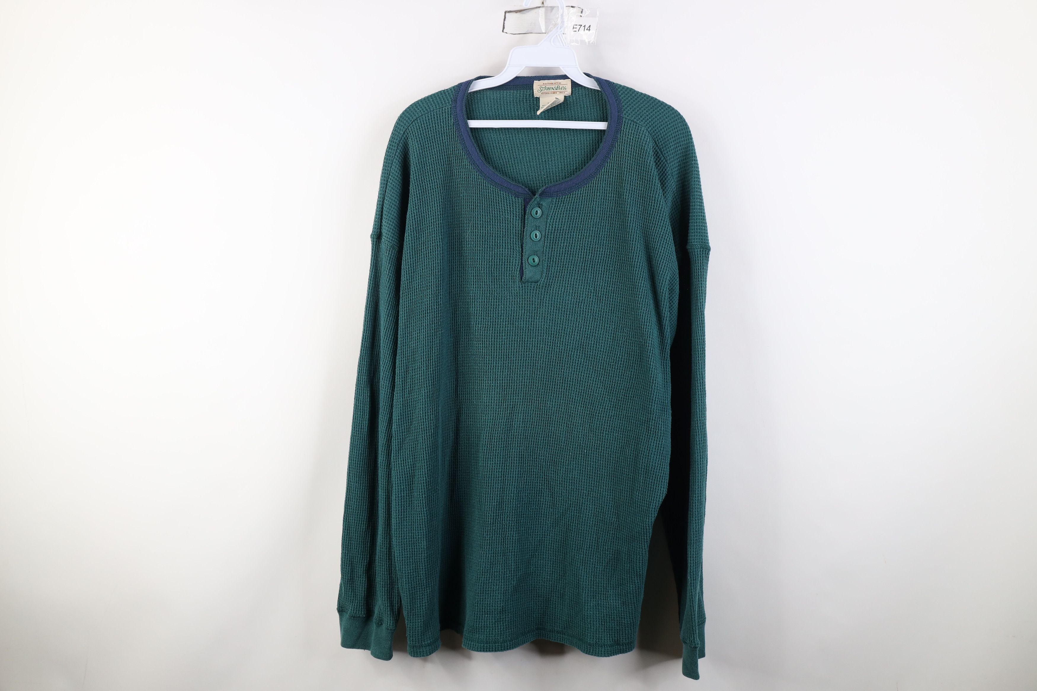 Vintage Vintage 90s Streetwear Knit Long Sleeve Henley T-Shirt USA Size US XL / EU 56 / 4 - 1 Thumbnail