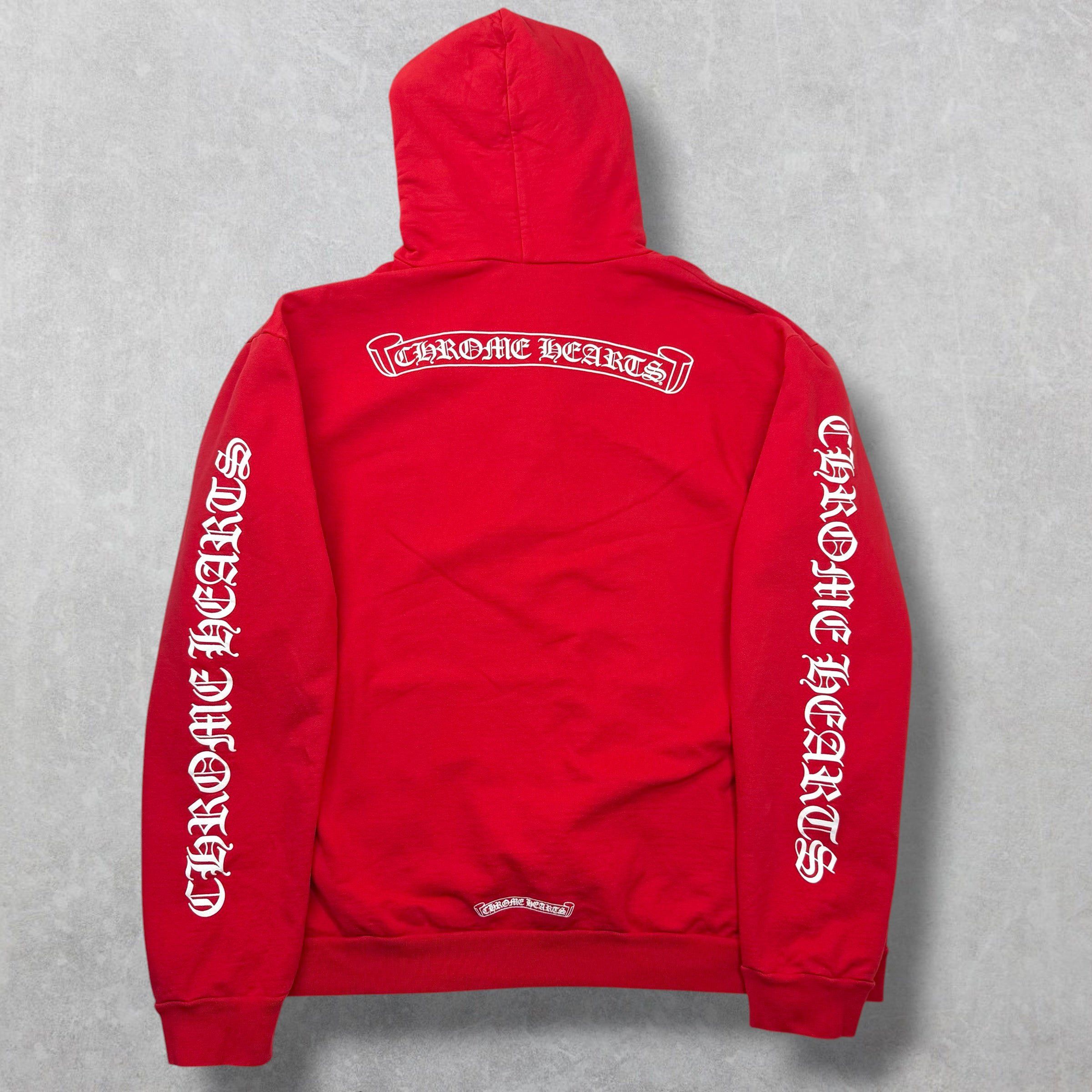 Chrome Hearts Chrome Hearts Red Scroll Logo Hoodie XXL Size US XXL / EU 58 / 5 - 2 Thumbnail