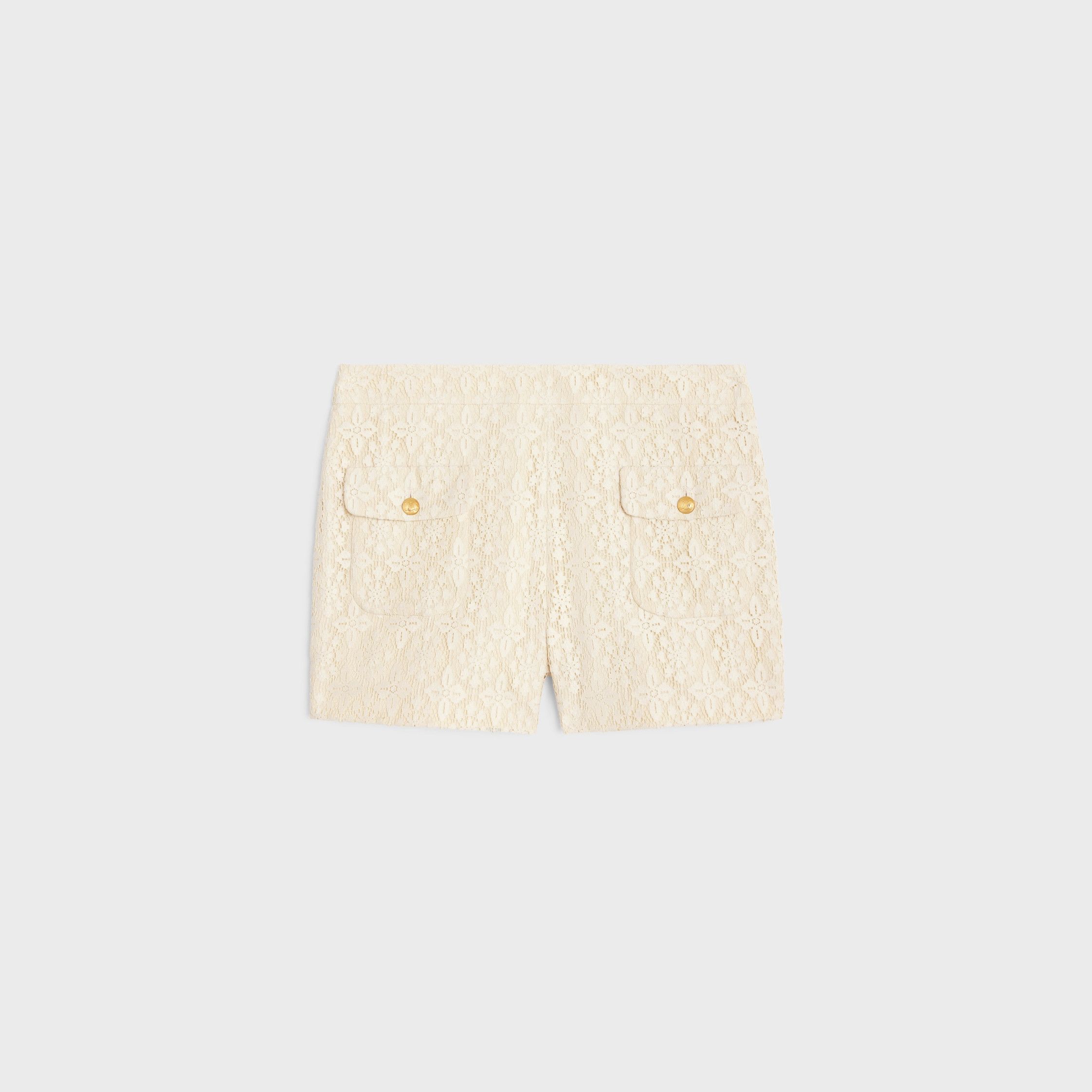 Celine ROMY MINI SHORTS IN LACE COTTON naturel Size 27" / US 4 / IT 40 - 1 Thumbnail
